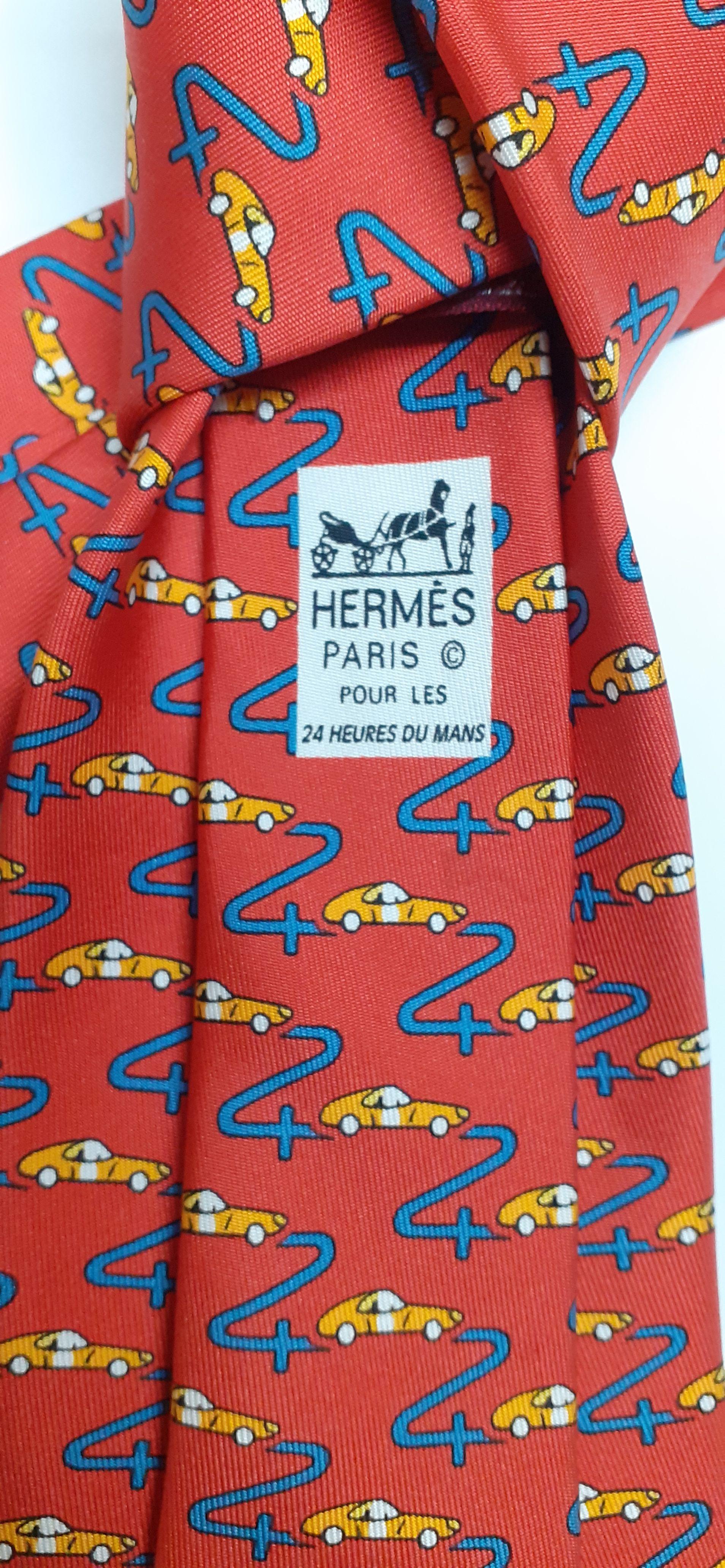 Exceptional Hermès Silk Tie Cars Print For The 24 Hours of Le Mans Race 1
