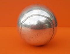 Exceptional Hermès Silver Tone Metal Tennis Ball Paperweight RARE