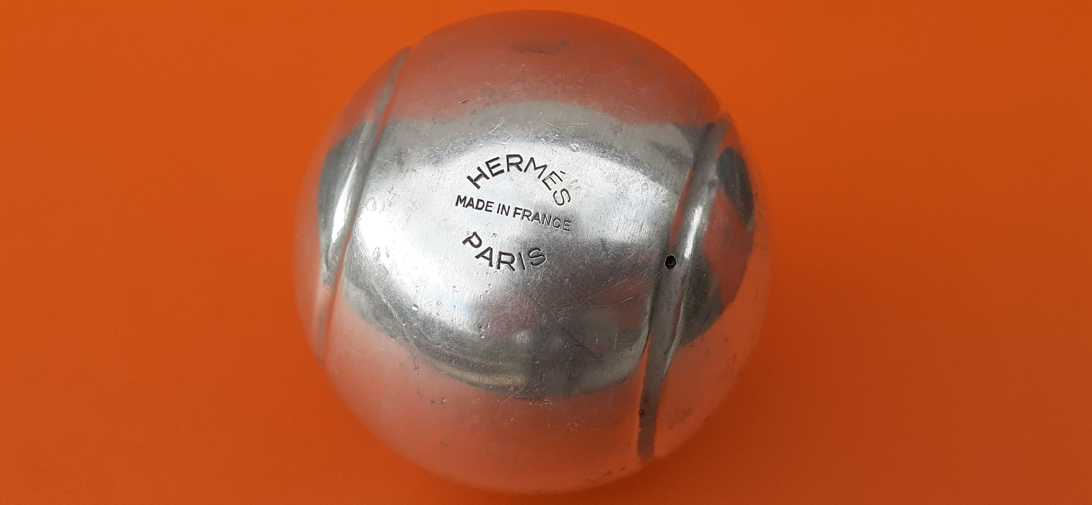 Women's or Men's Exceptional Hermès Silver Tone Metal Tennis Ball Paperweight RARE