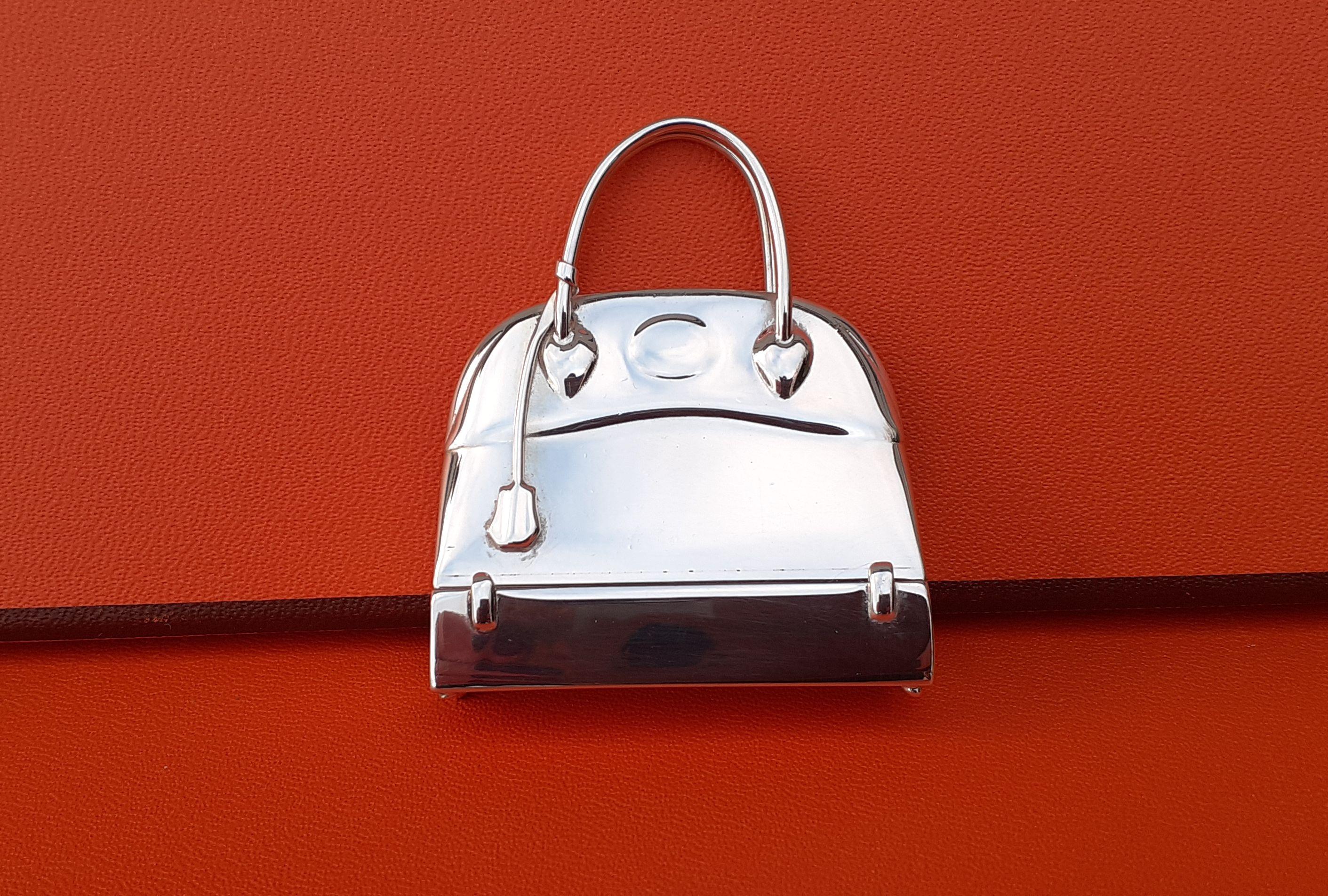 Argent Exceptionnel Hermès Smallest Mini Micro Bolide Bag Pill Box Sterling Silver Rare