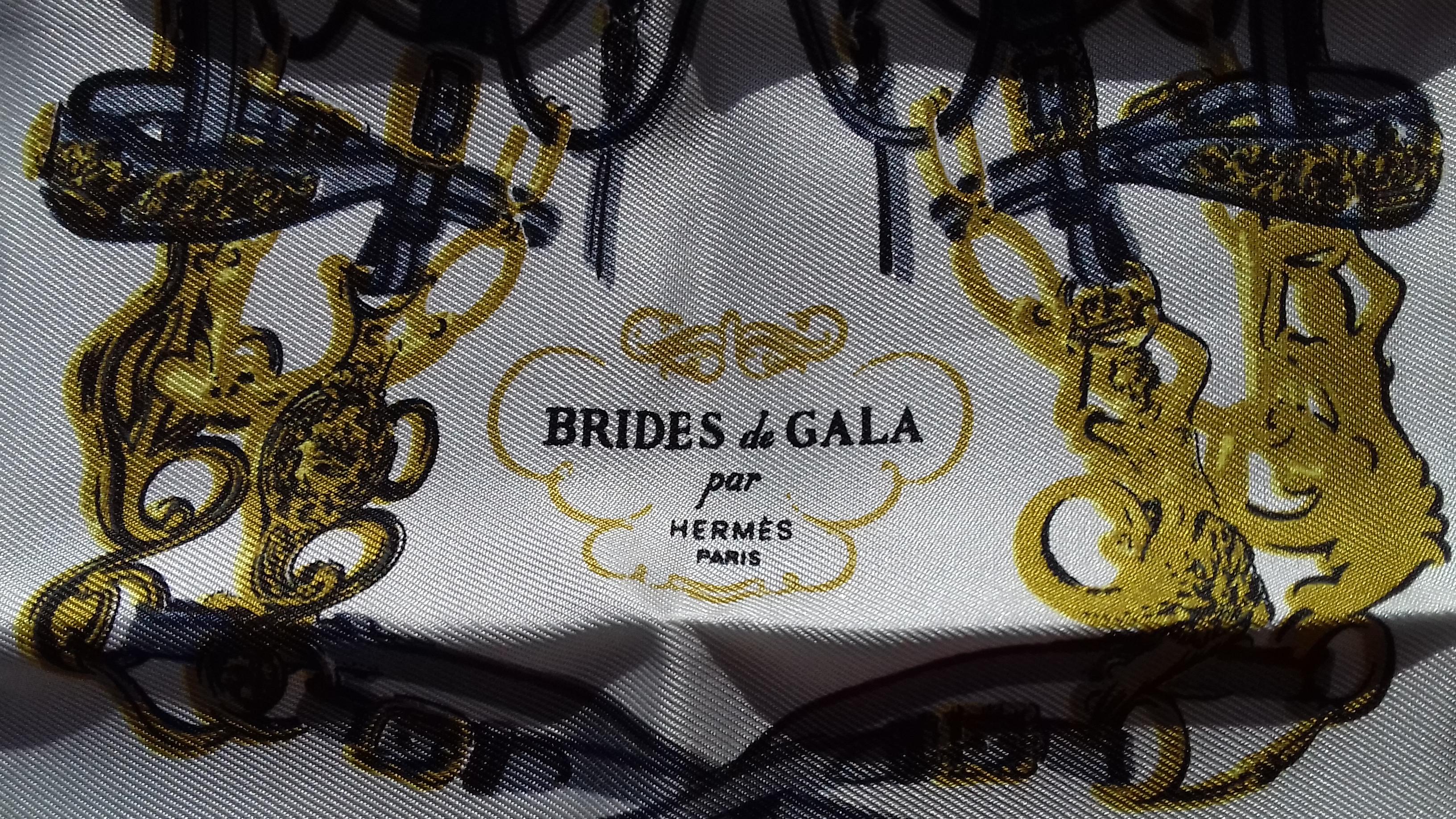 Women's or Men's Exceptional Hermès Smallest Scarf Ever Brides de Gala Bleuette Doll 20 cm For Sale