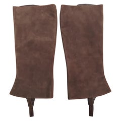 Exceptional Hermès Spats Mini Chaps Brown Suede Leather