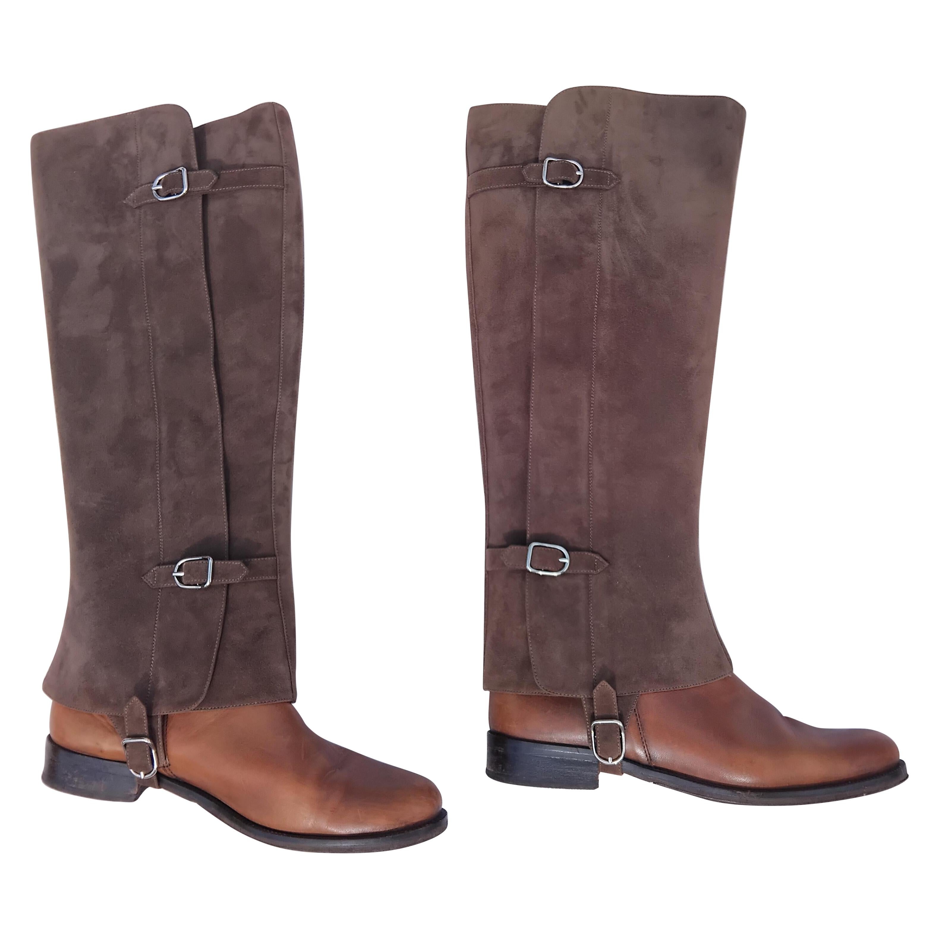 Exceptionnel Hermès Spats Mini Chaps Cuir velours marron