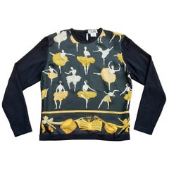 Exceptionnel pull-over Hermès La Danse en cachemire et soie, taille S/M