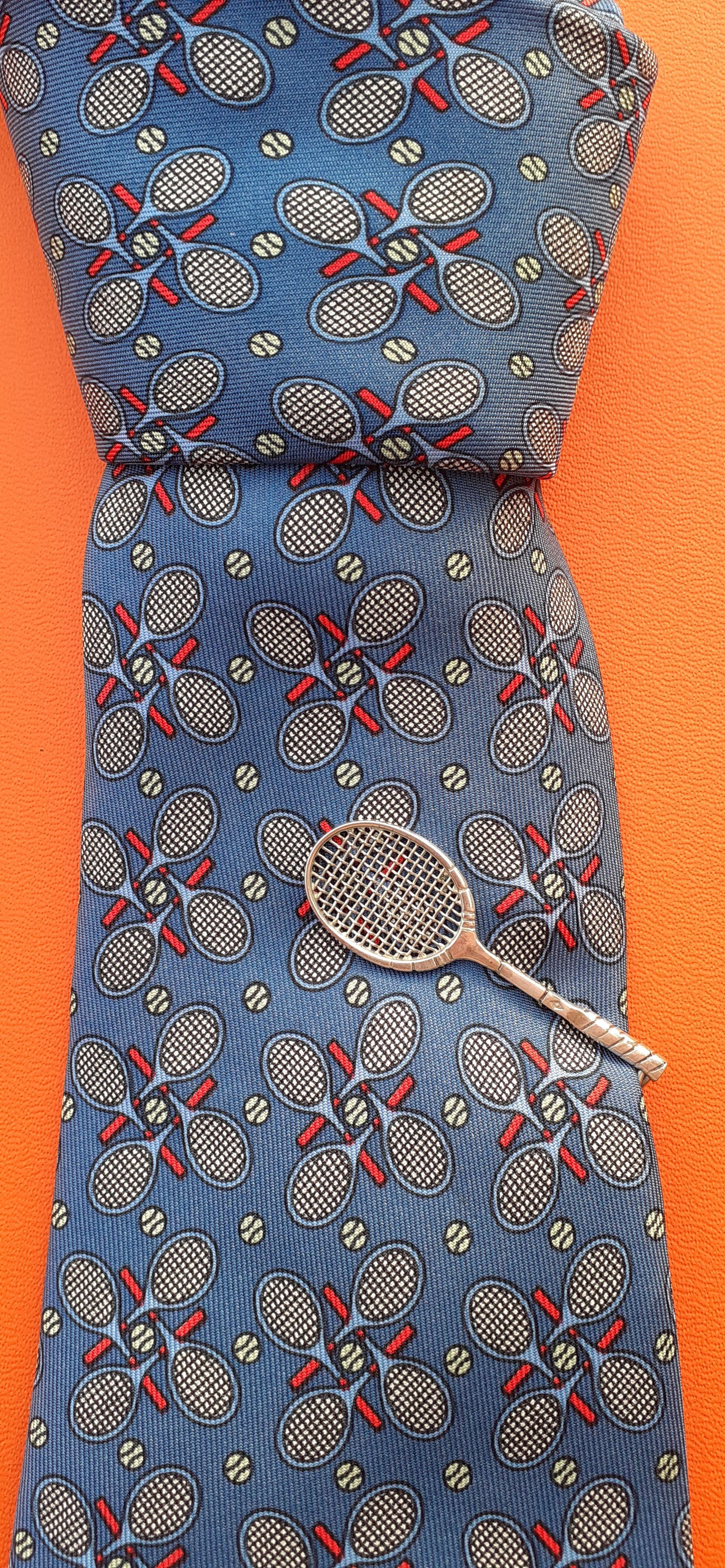 Exceptional Hermès Tie Clip for IPTA Tennis Rackets Shaped in Silver im Angebot 13
