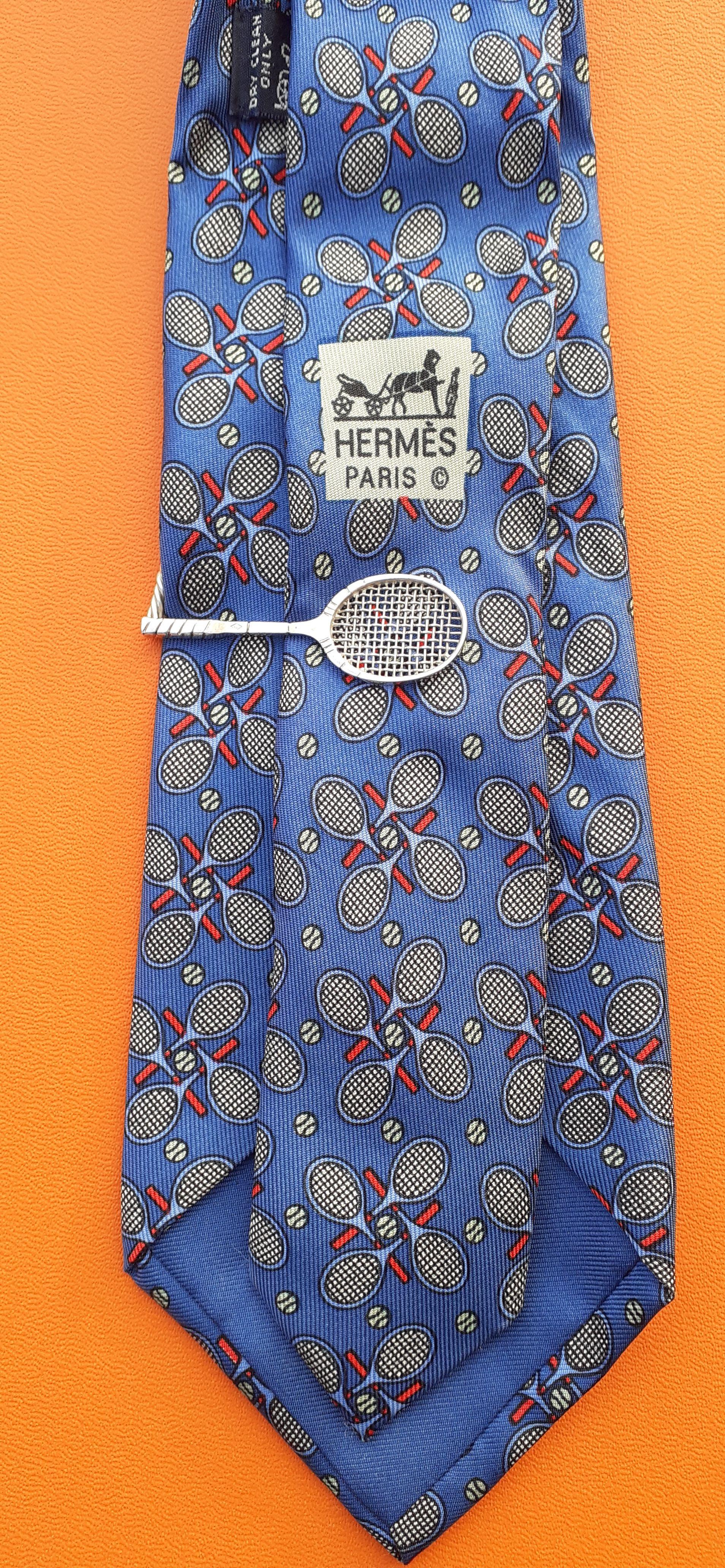 Exceptional Hermès Tie Clip for IPTA Tennis Rackets Shaped in Silver im Angebot 14