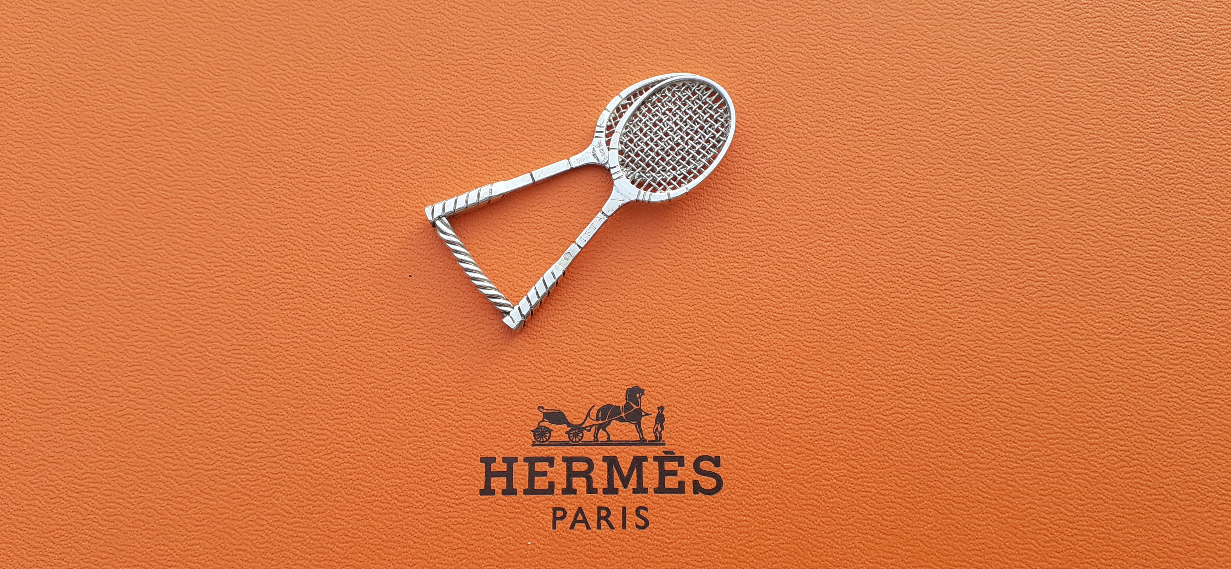 Exceptional Hermès Tie Clip for IPTA Tennis Rackets Shaped in Silver im Angebot 2