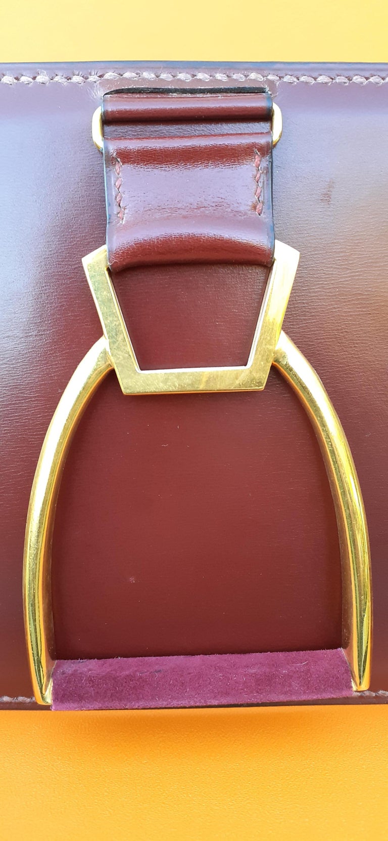 Exceptional Hermès Tie Hanger Tie Rack 3 Stirrups in Metal and Leather For Sale 4