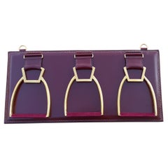 Exceptional Hermès Tie Hanger Tie Rack 3 Stirrups in Metal and Leather