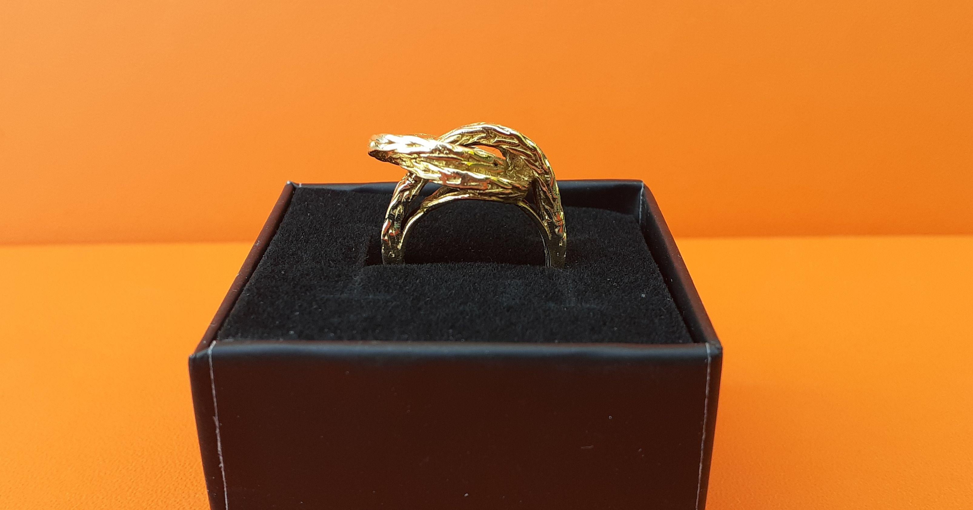 Exceptional Hermès Vendôme Ring Braided Yellow Gold 18K RARE 4