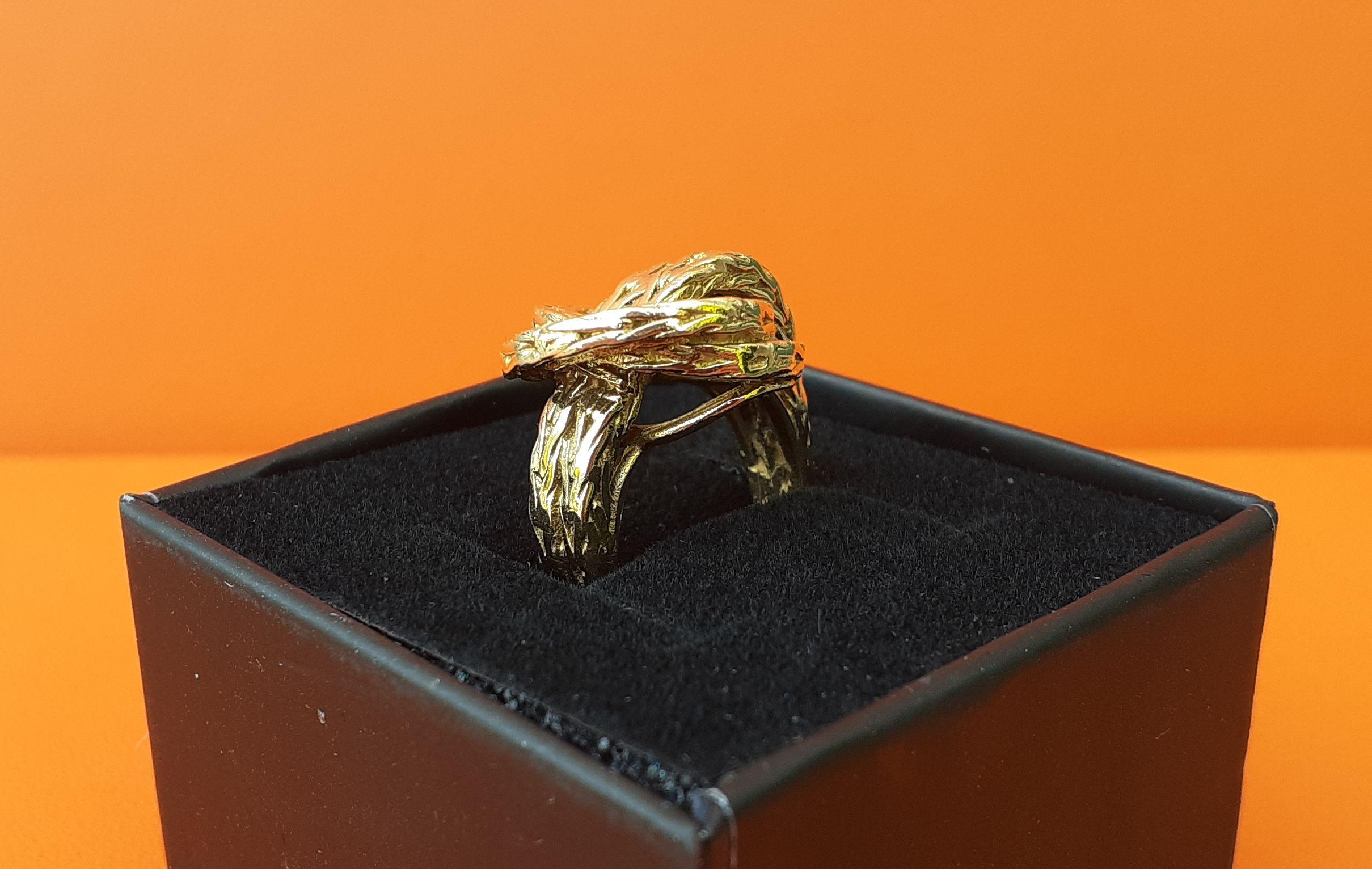 Exceptional Hermès Vendôme Ring Braided Yellow Gold 18K RARE 5