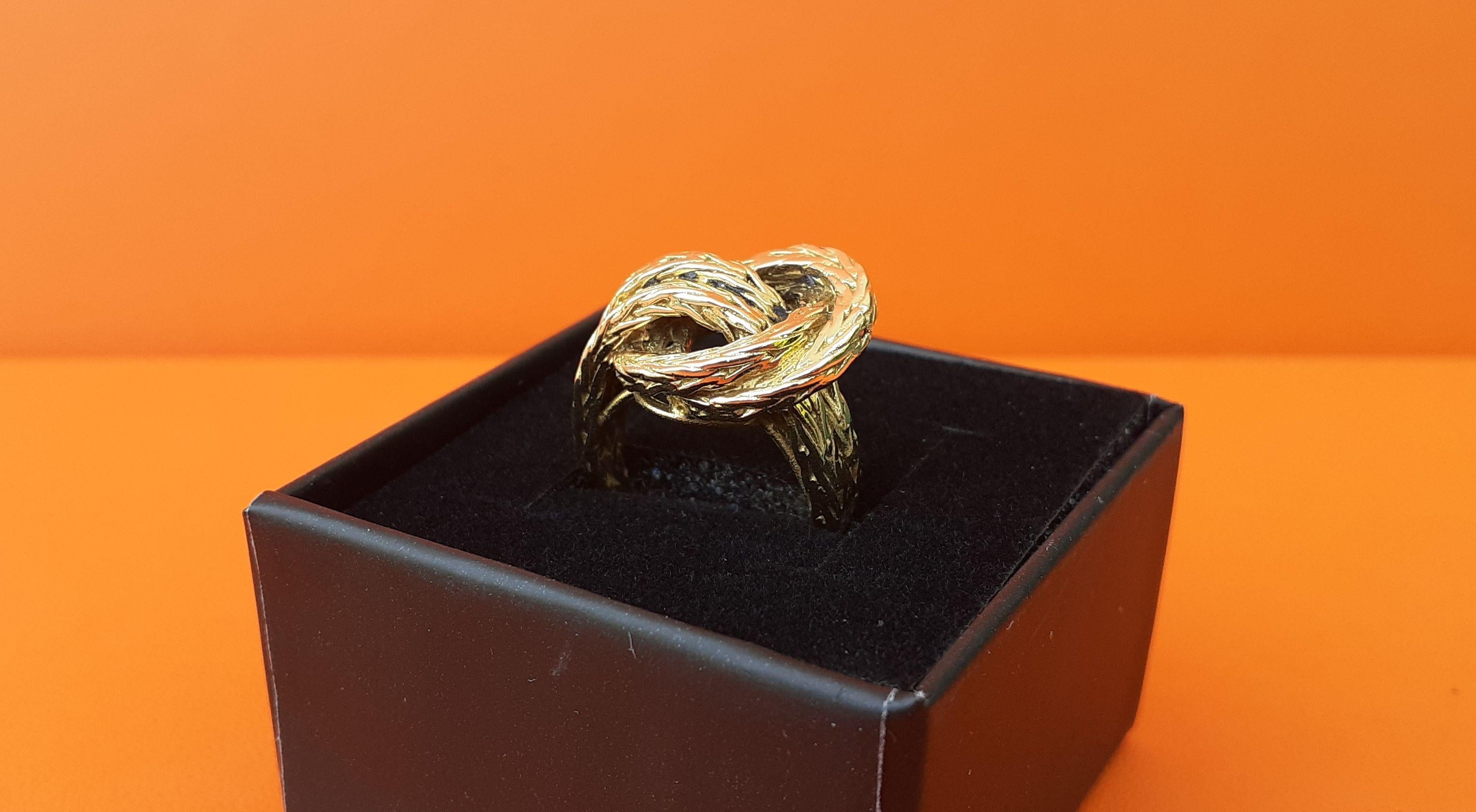 Exceptional Hermès Vendôme Ring Braided Yellow Gold 18K RARE 6