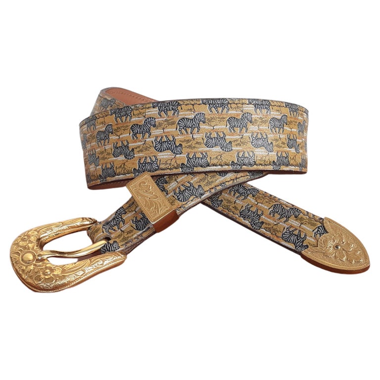 Exceptional Hermès Vintage Belt Zebras Print Africa in  display picture 1