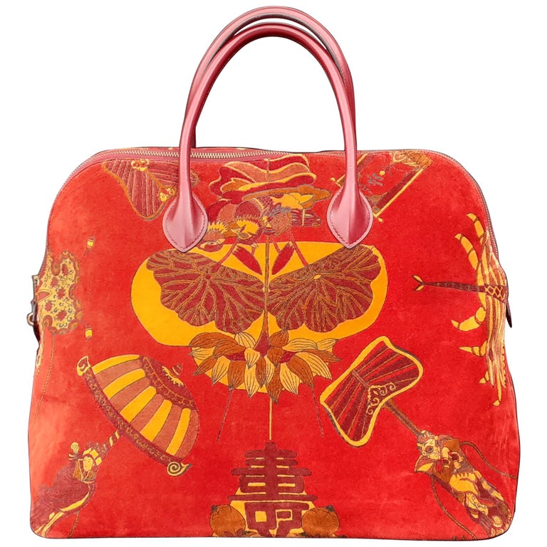 Exceptional Hermès Vintage Bolide Bag Velvet Leather Soies Volantes Unique  Piece For Sale at 1stDibs | hermes bolide sizes, hermes velvet bag
