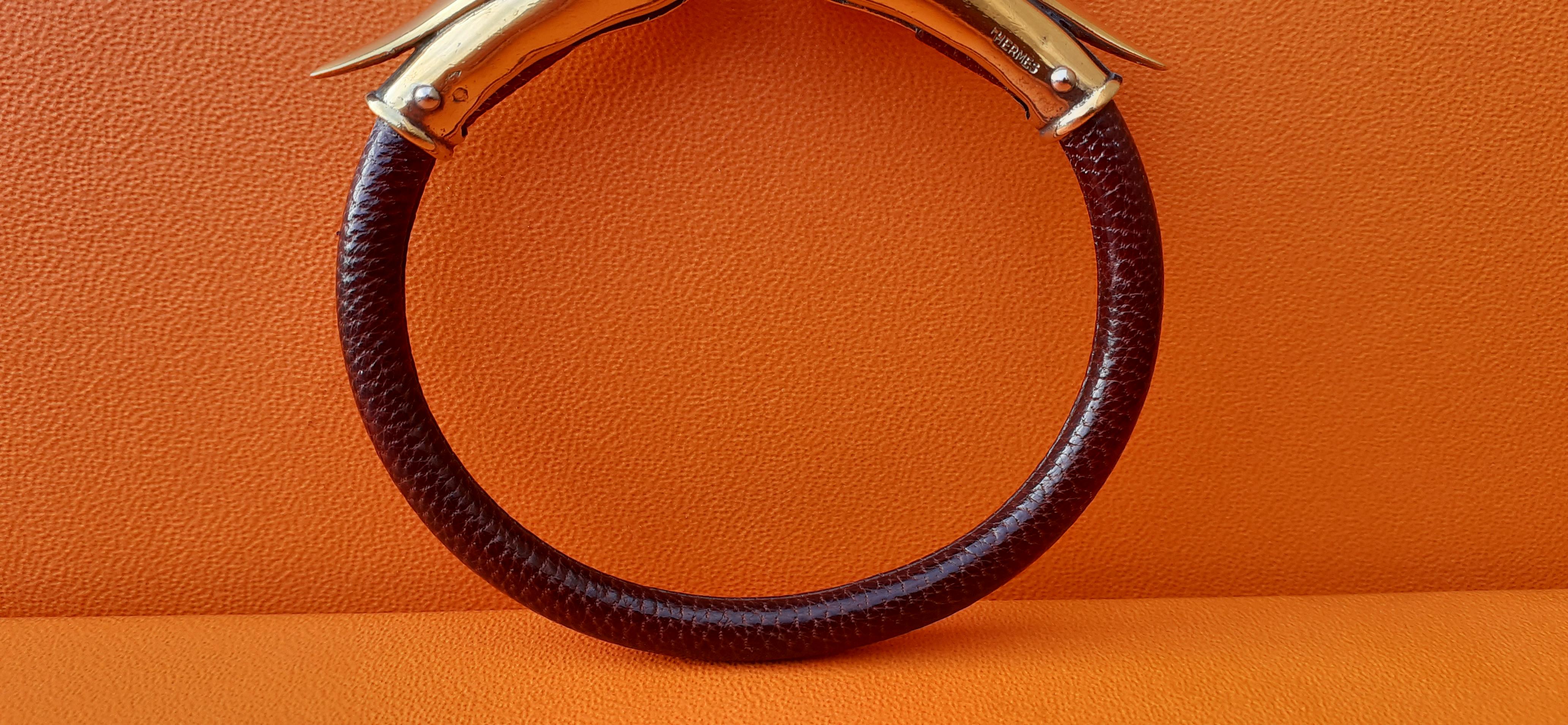 Women's Exceptional Hermès Vintage Bracelet Duck Heads in Vermeil GM Rare
