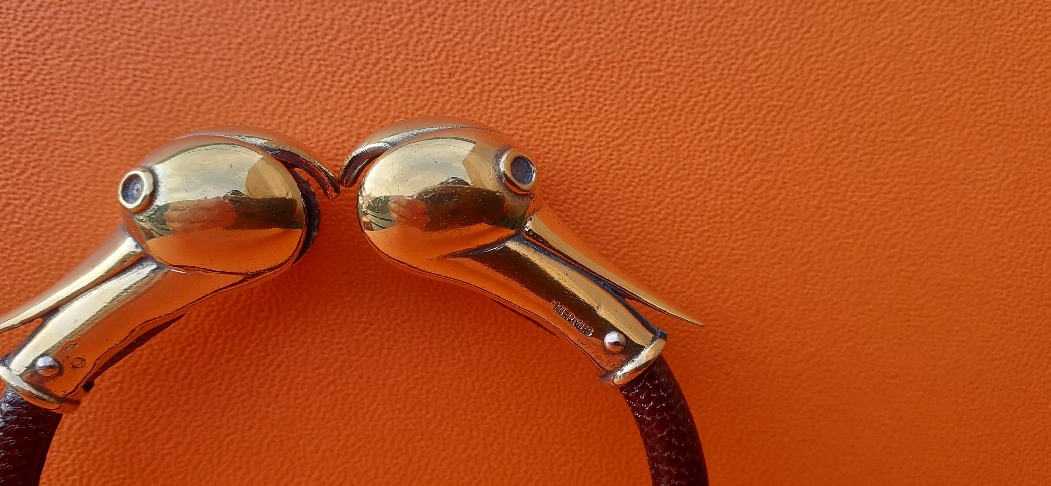 Exceptional Hermès Vintage Bracelet Duck Heads in Vermeil GM Rare 1