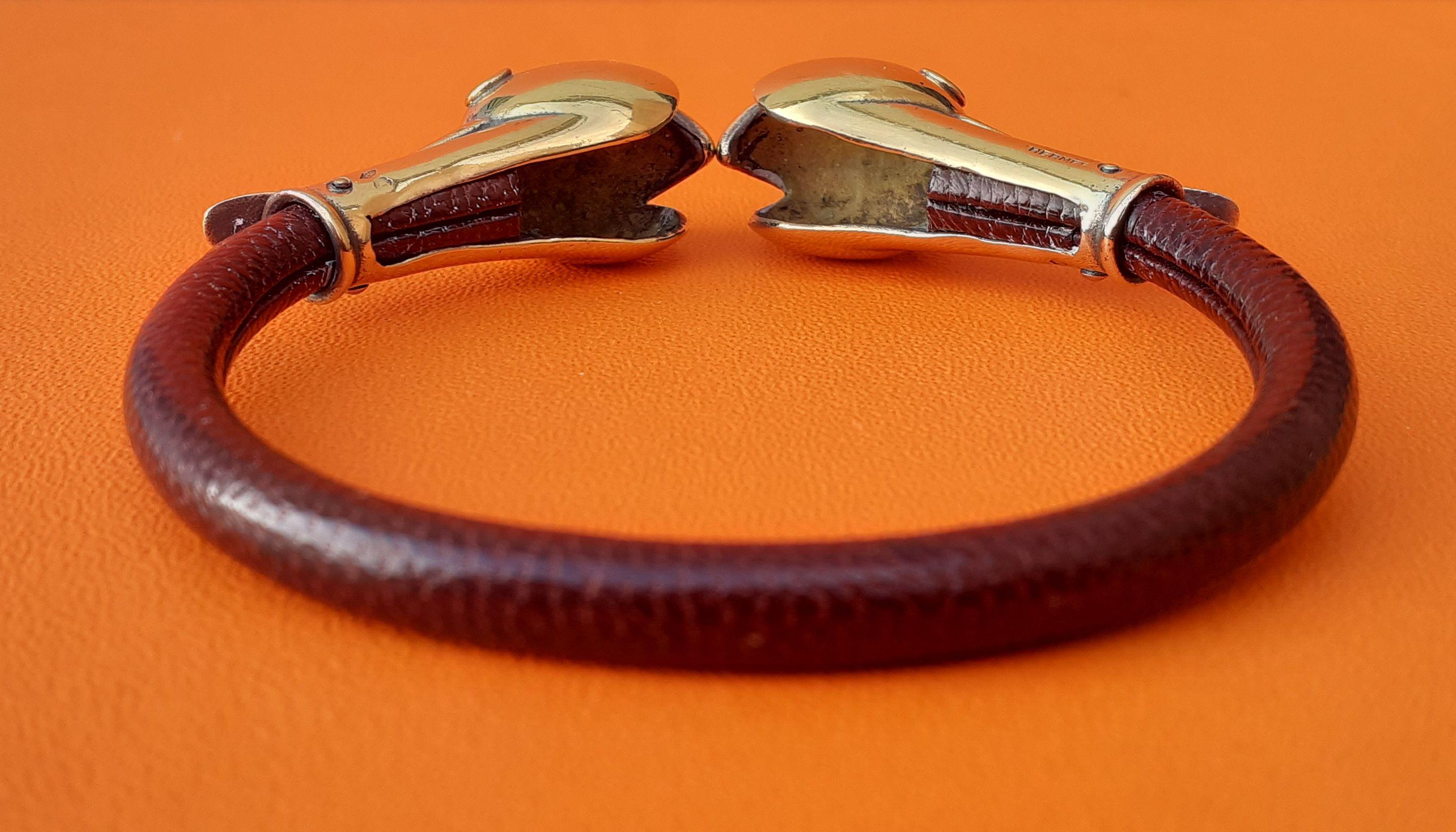 Exceptional Hermès Vintage Bracelet Duck Heads in Vermeil GM Rare 5