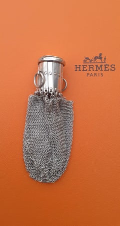 Exceptional Hermès Vintage Chainmail Almoner Coin Purse in Silver RARE