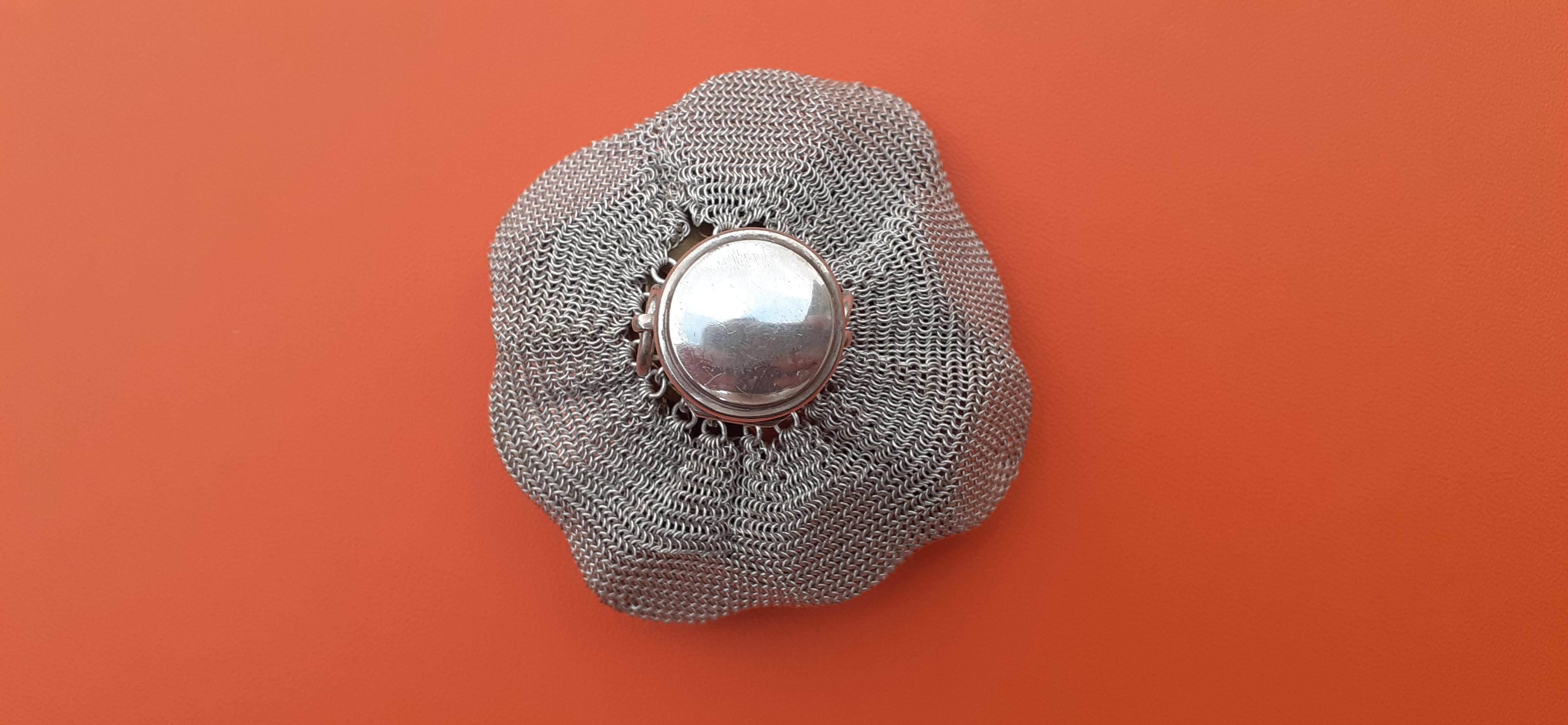 Exceptional Hermès Vintage Chainmail Almoner Coin Purse in Silver RARE For Sale 1