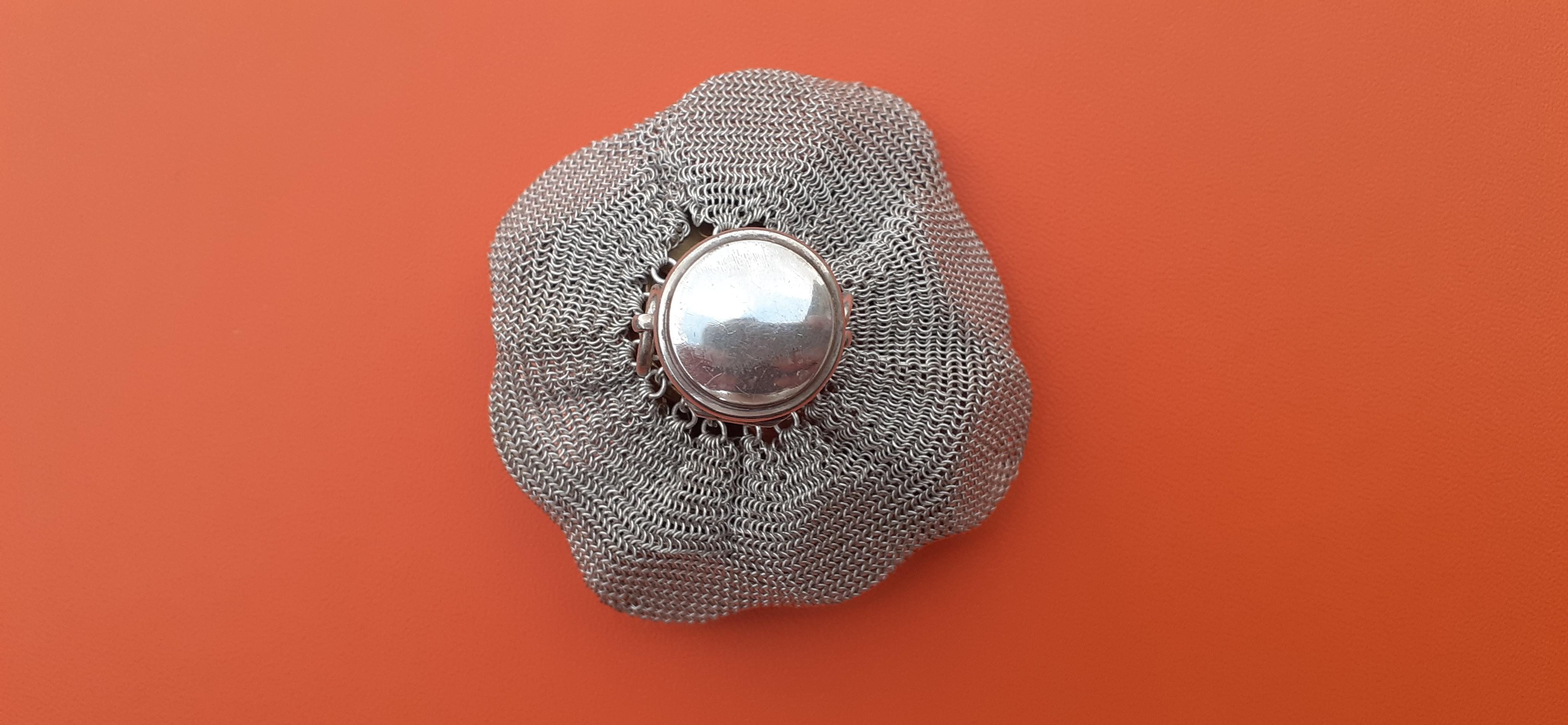 Exceptional Hermès Vintage Chainmail Almoner Coin Purse in Silver RARE 1