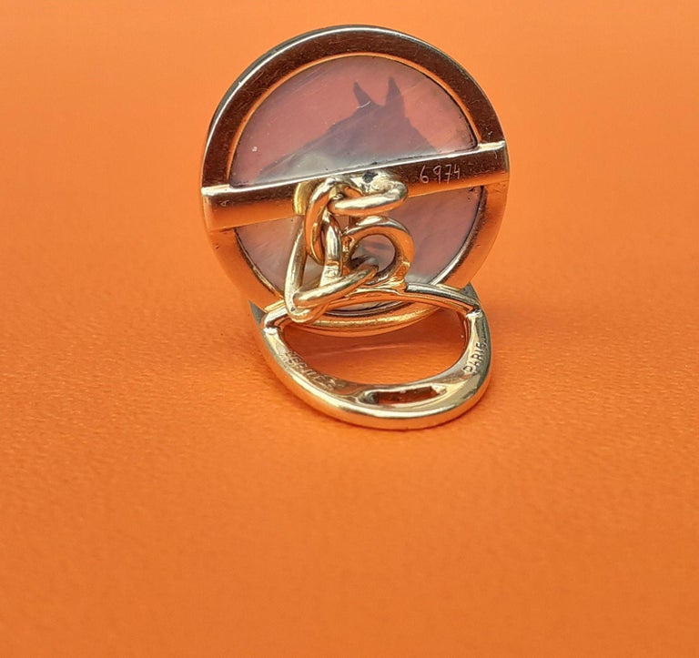 Boutons De Manchette Anciens Cheval équestre – Or 14 Carats, Décor Cristal D'Essex