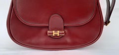 Exceptional Hermès Vintage Glika Bag Rouge H Box Leather Golden Hdw 28 cm