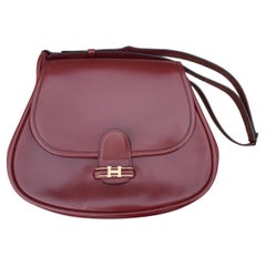 Exceptional Hermès Vintage Glika Bag Rouge H Box Leather Golden Hdw 28 cm