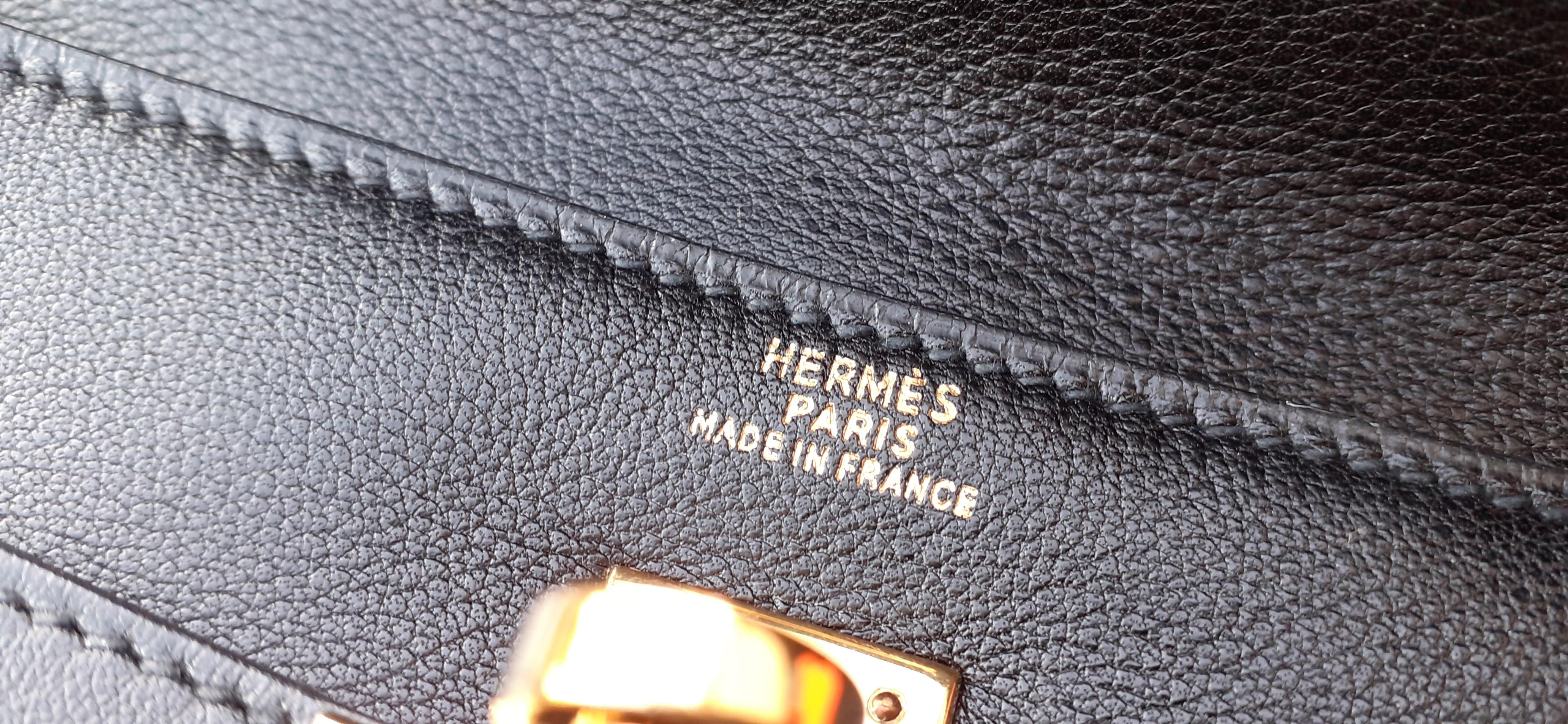 Außergewöhnliche Hermès Vintage Kelly Pochette Gürteltasche Schwarz Leder Ghw RARE 6