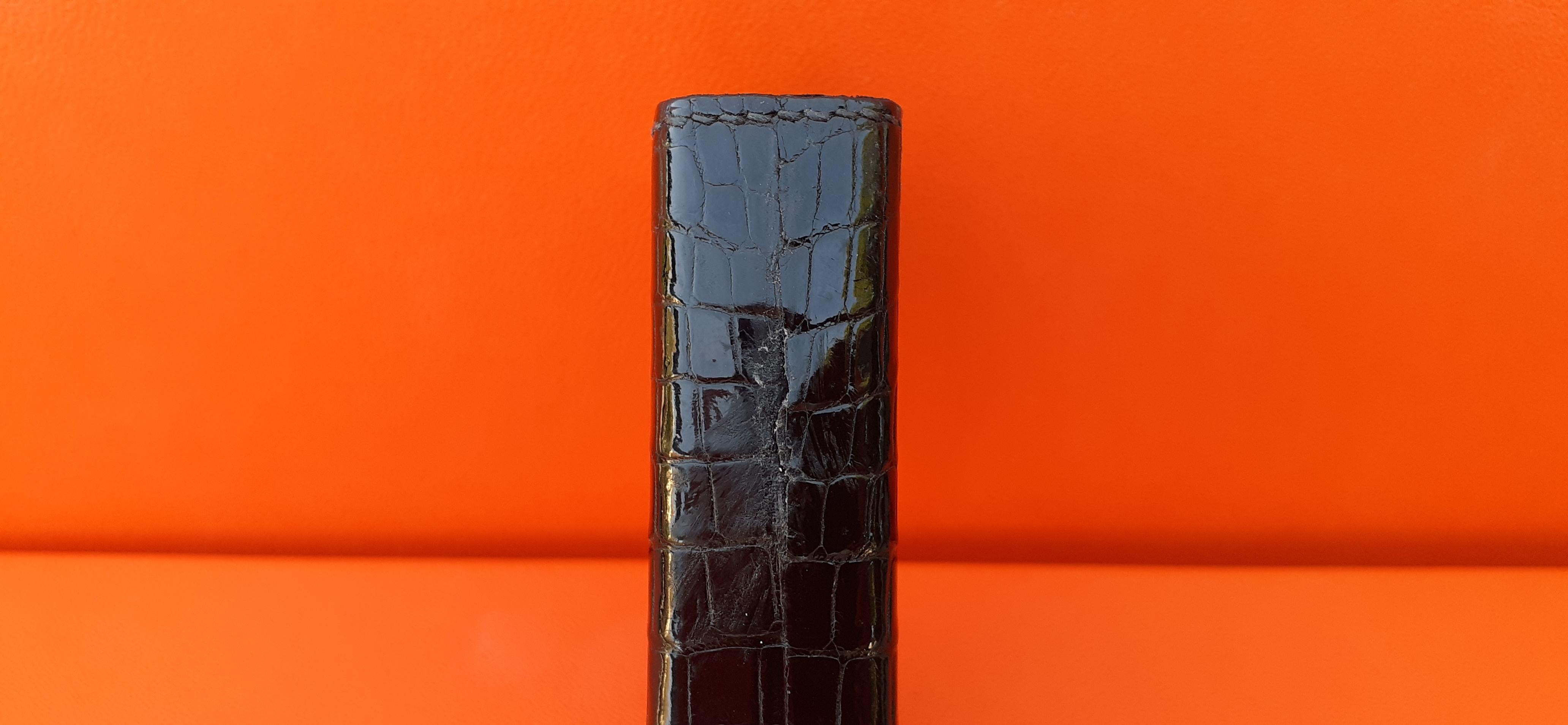 Exceptional Hermès Vintage Lighter Case in Black Crocodile 6