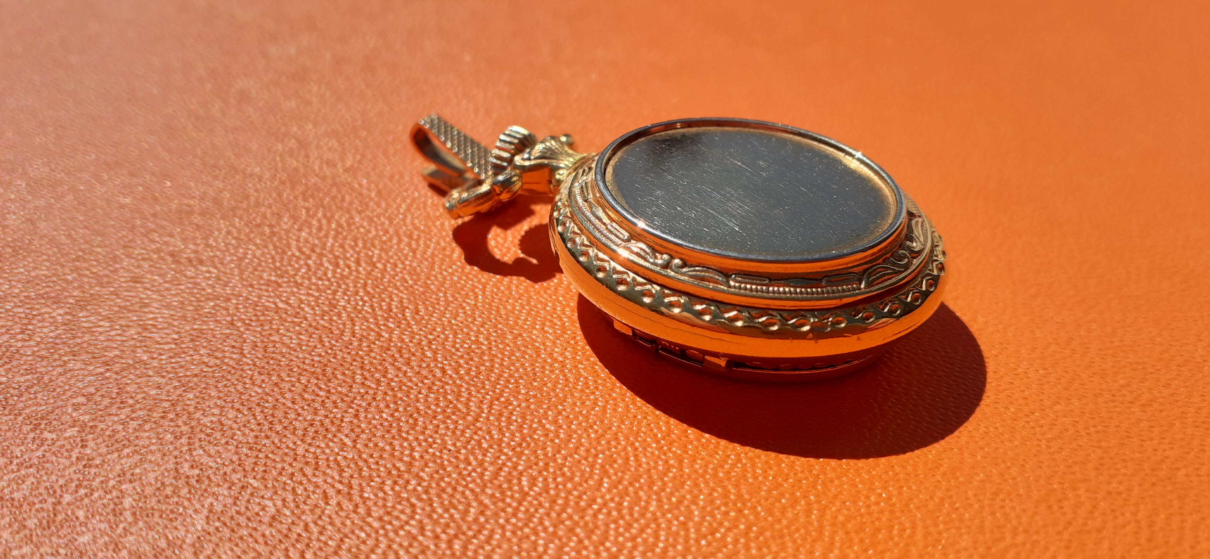Exceptional Hermes Vintage Pendant Watch Manual Winding Swiss Enamel RARE 4