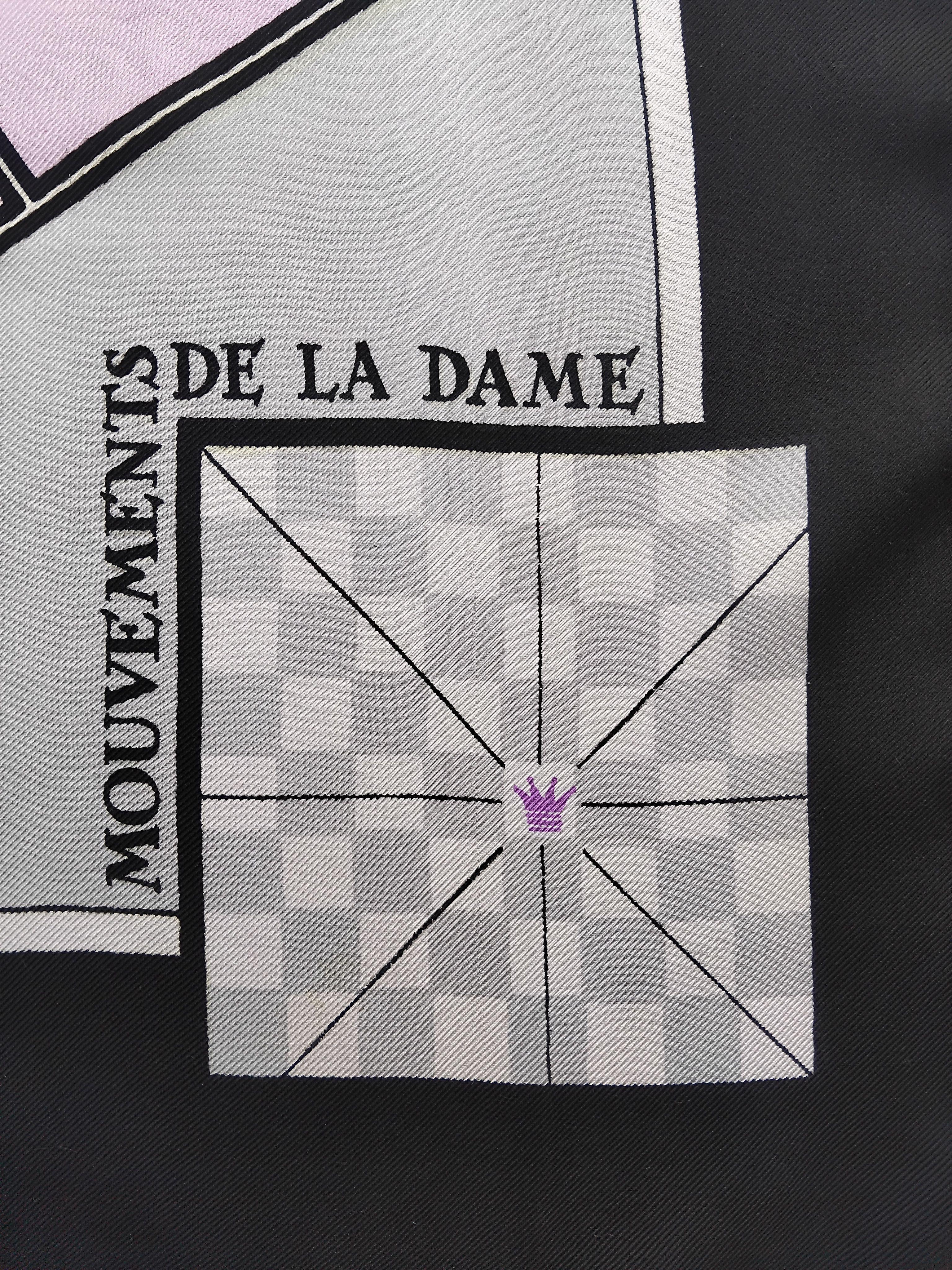 Exceptionnel Foulard en soie Hermès Vintage Echecs Charles Pittner Chess 1939  en vente 3