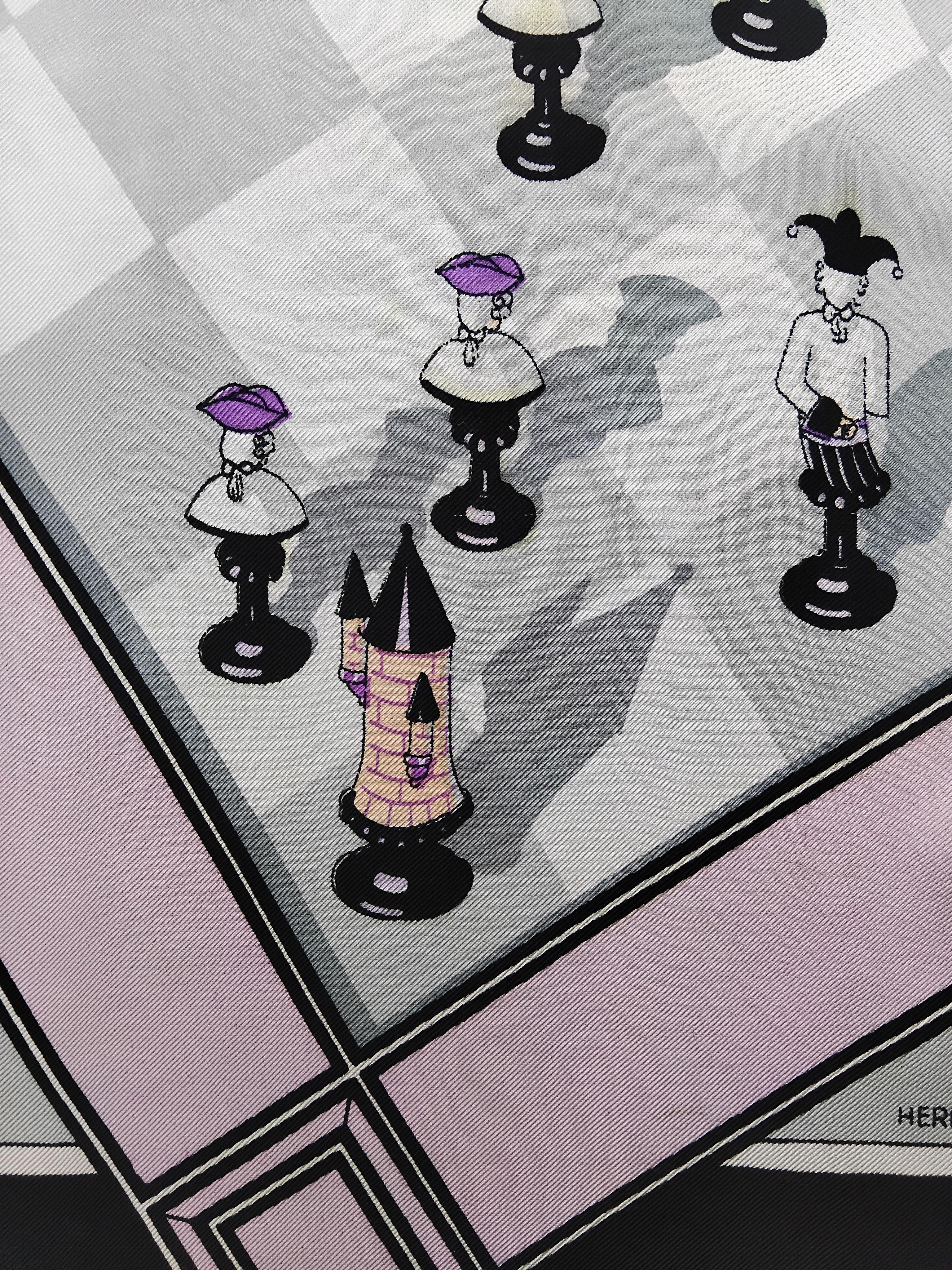 Exceptional Hermès Vintage Silk Scarf Echecs Charles Pittner Chess 1939 3