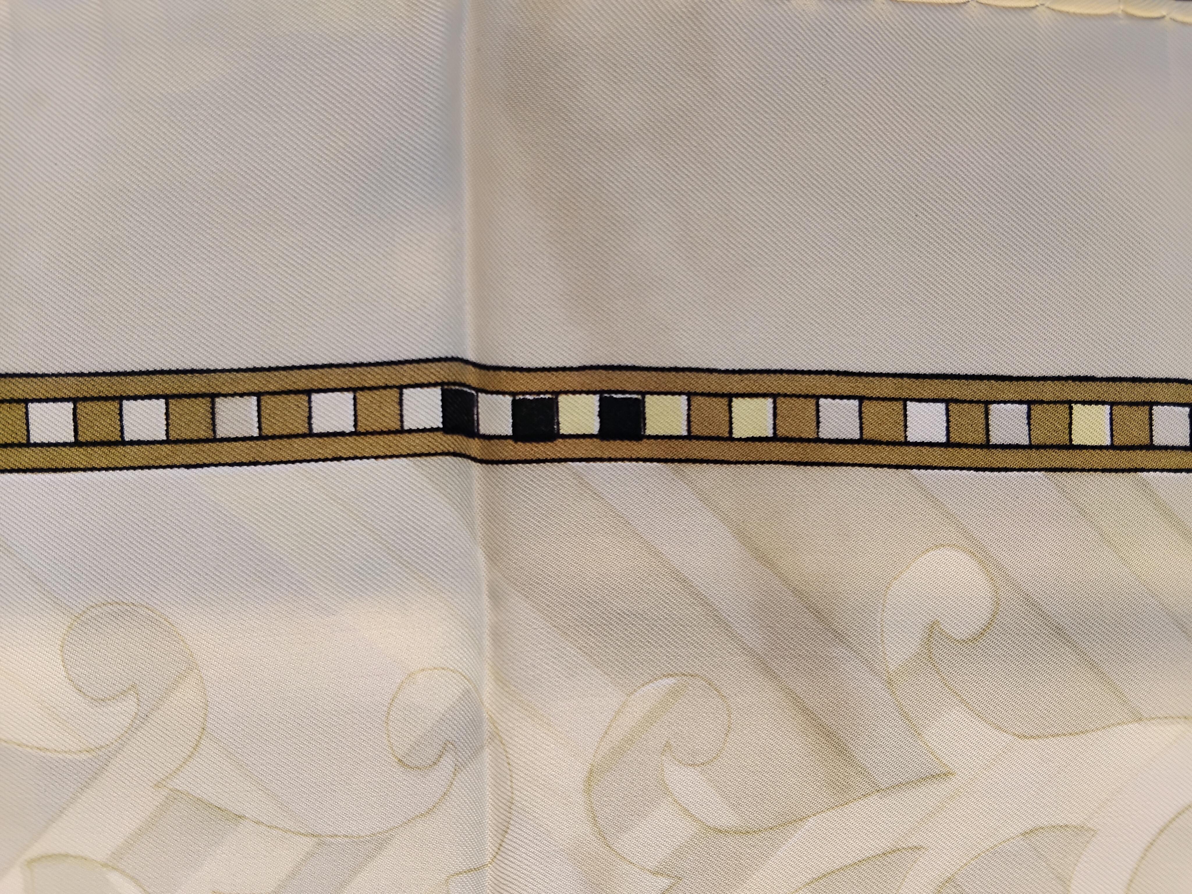 Exceptional Hermès Vintage Silk Scarf Flora Marqueterie Francoise Heron 1960 For Sale 8