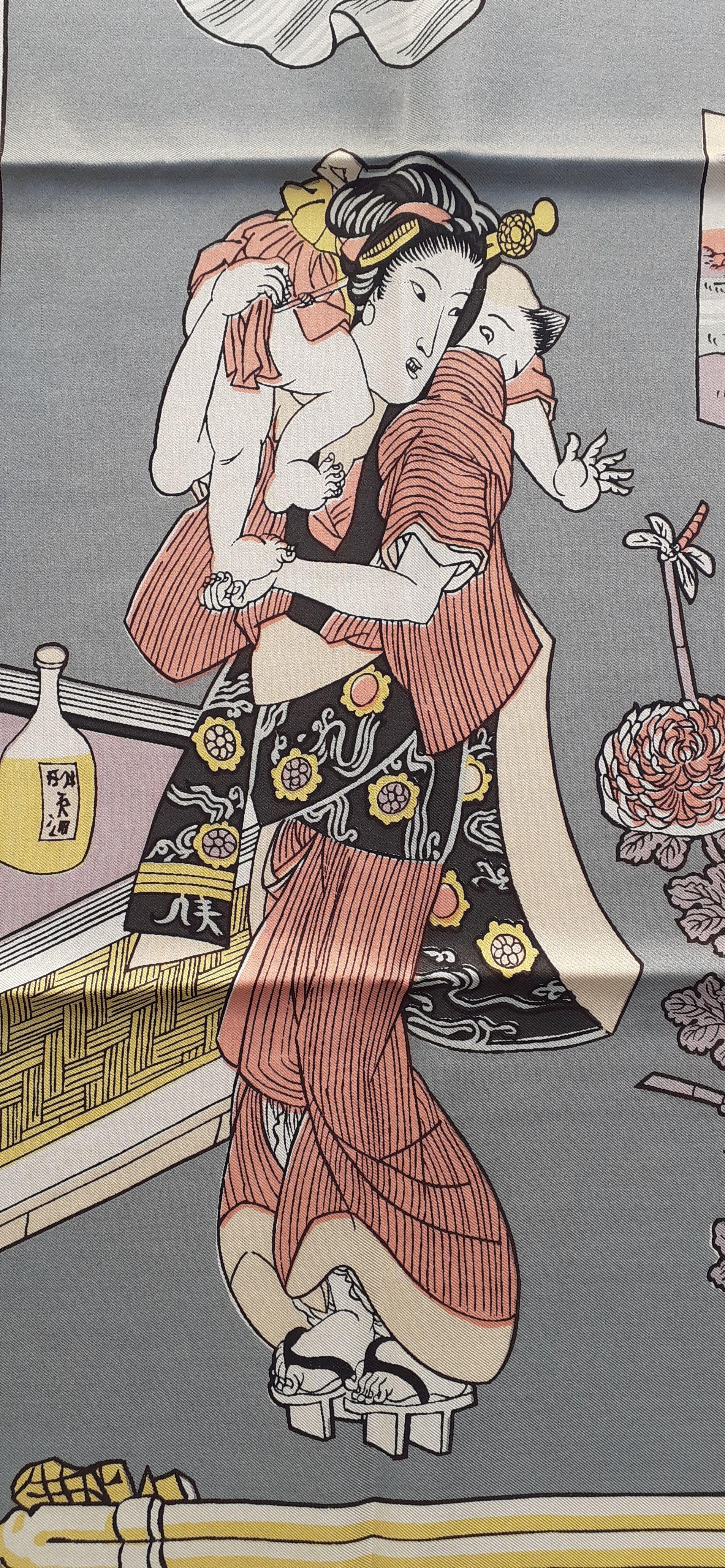 Extremely Rare Authentic Hermès Scarf

Print: Geisha, Japan Scene, Called 