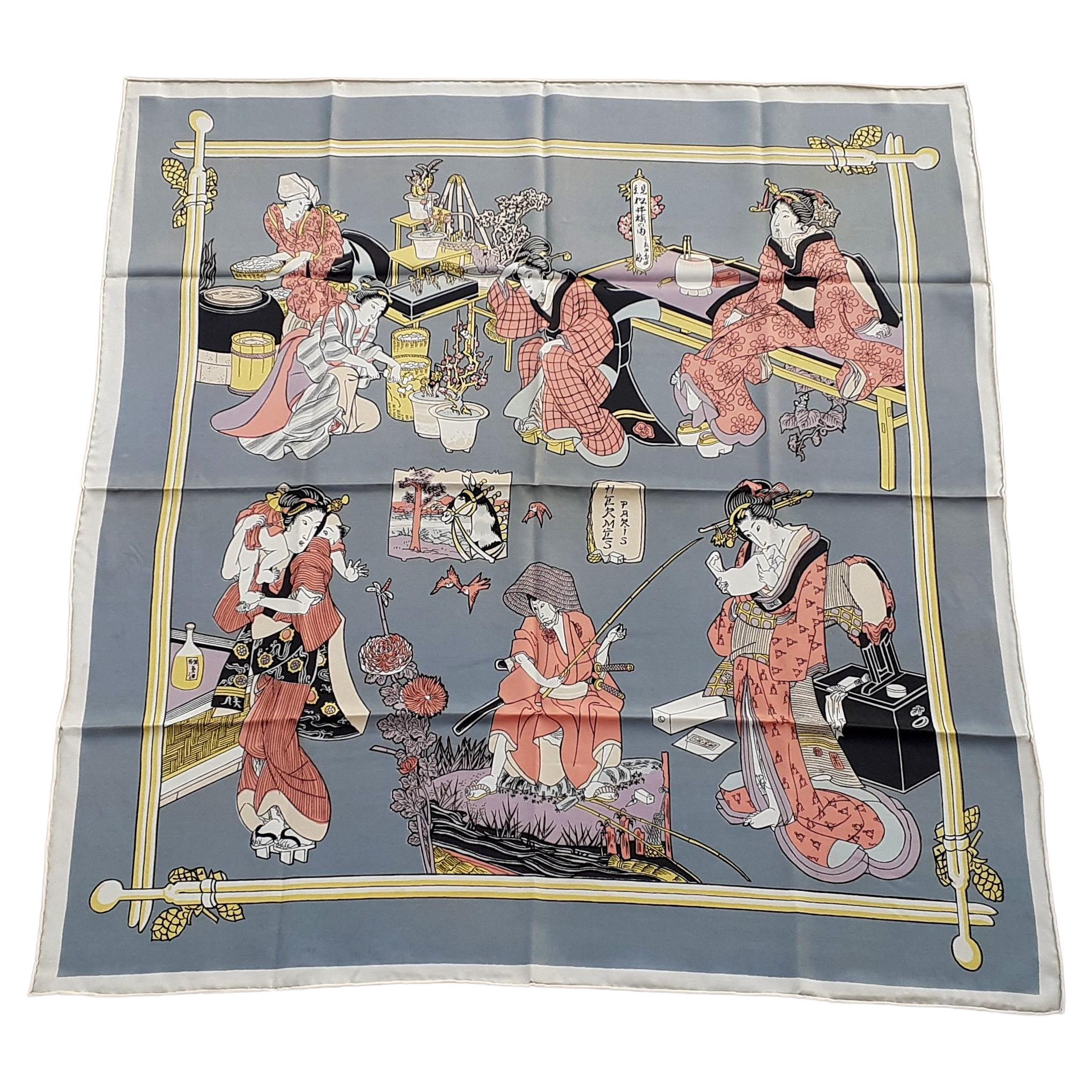 Equitation Japonaise  Vintage hermes scarf, Art scarves, Horse scarf