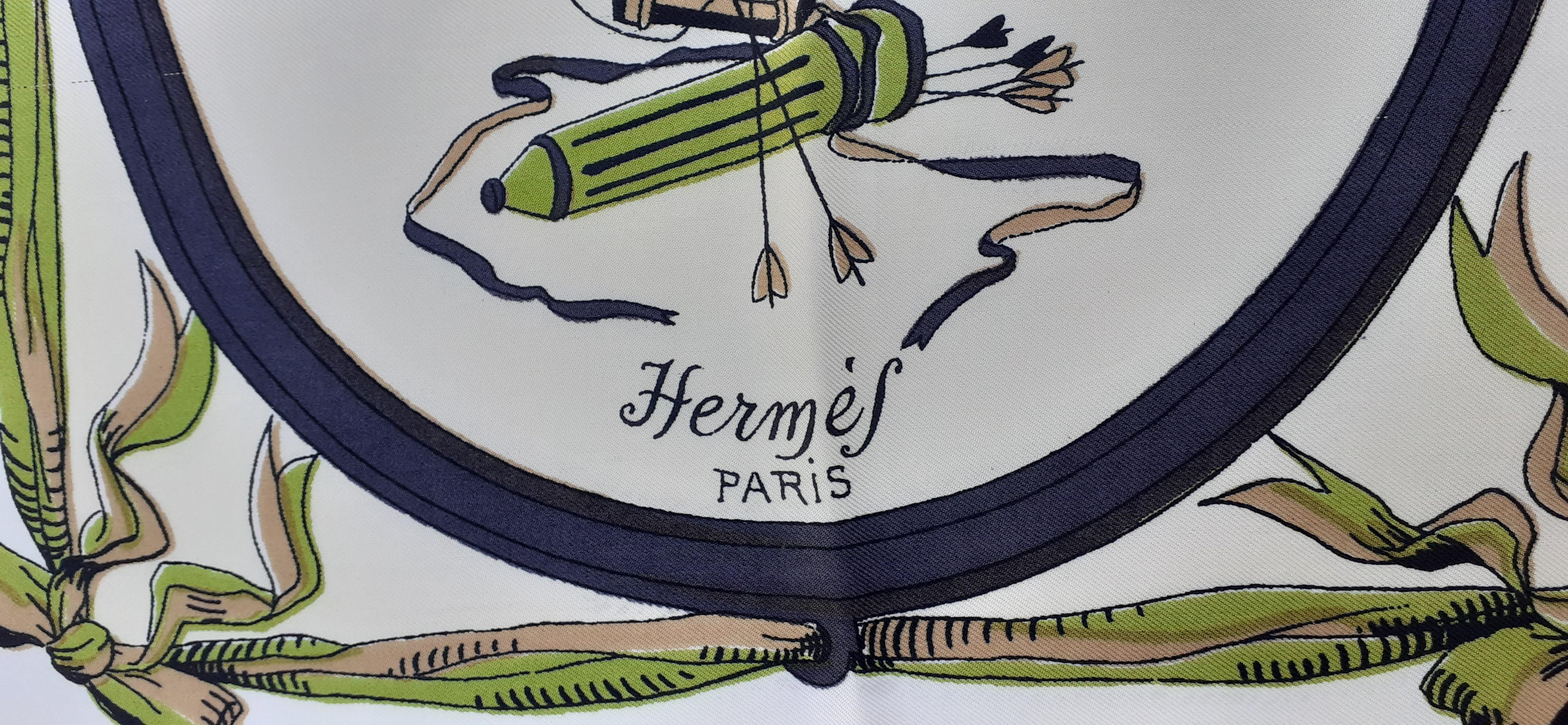 Exceptional Hermès Vintage Silk Scarf Les Amours Hugo Grygkar 1947 Rare For Sale 8