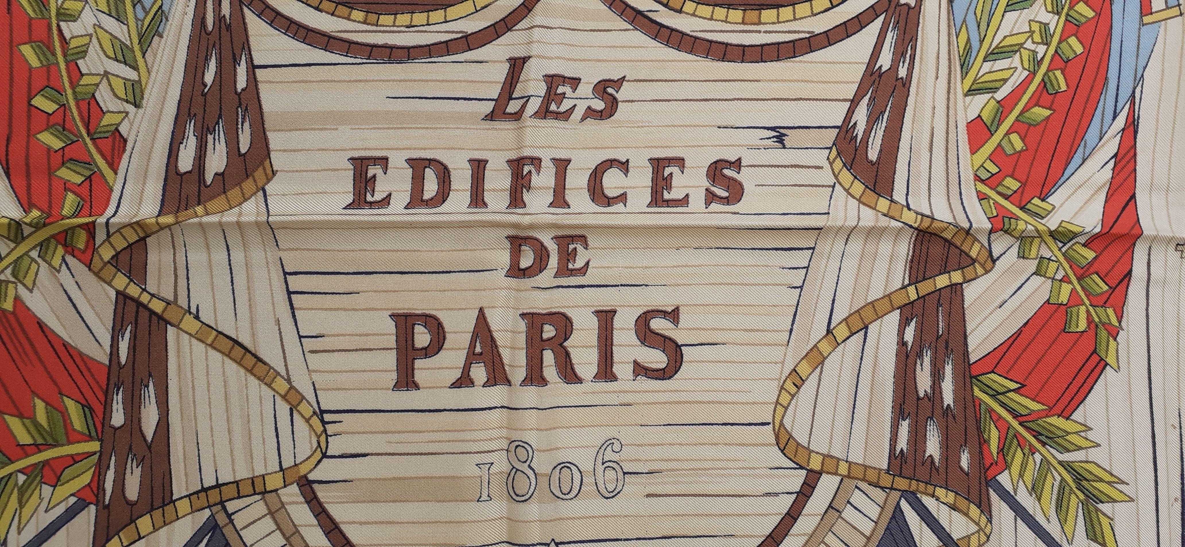Exceptional Hermès Vintage Silk Scarf Les Edifices de Paris 1806 Grygkar RARE 7