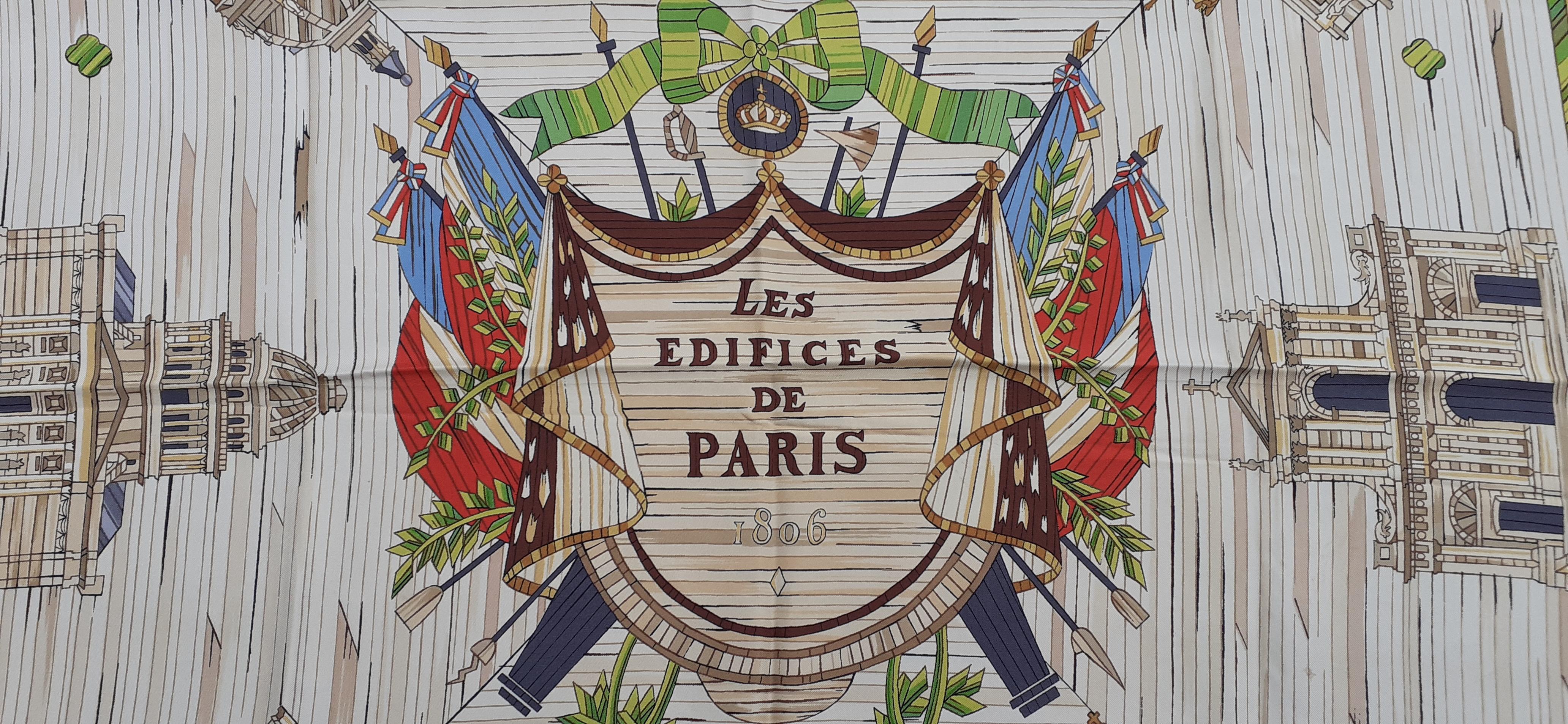 Exceptional Hermès Vintage Silk Scarf Les Edifices de Paris 1806 Grygkar RARE 4