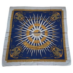 Exceptional Hermès Vintage Silk Scarf L'Indomptable Submarine 90 cm