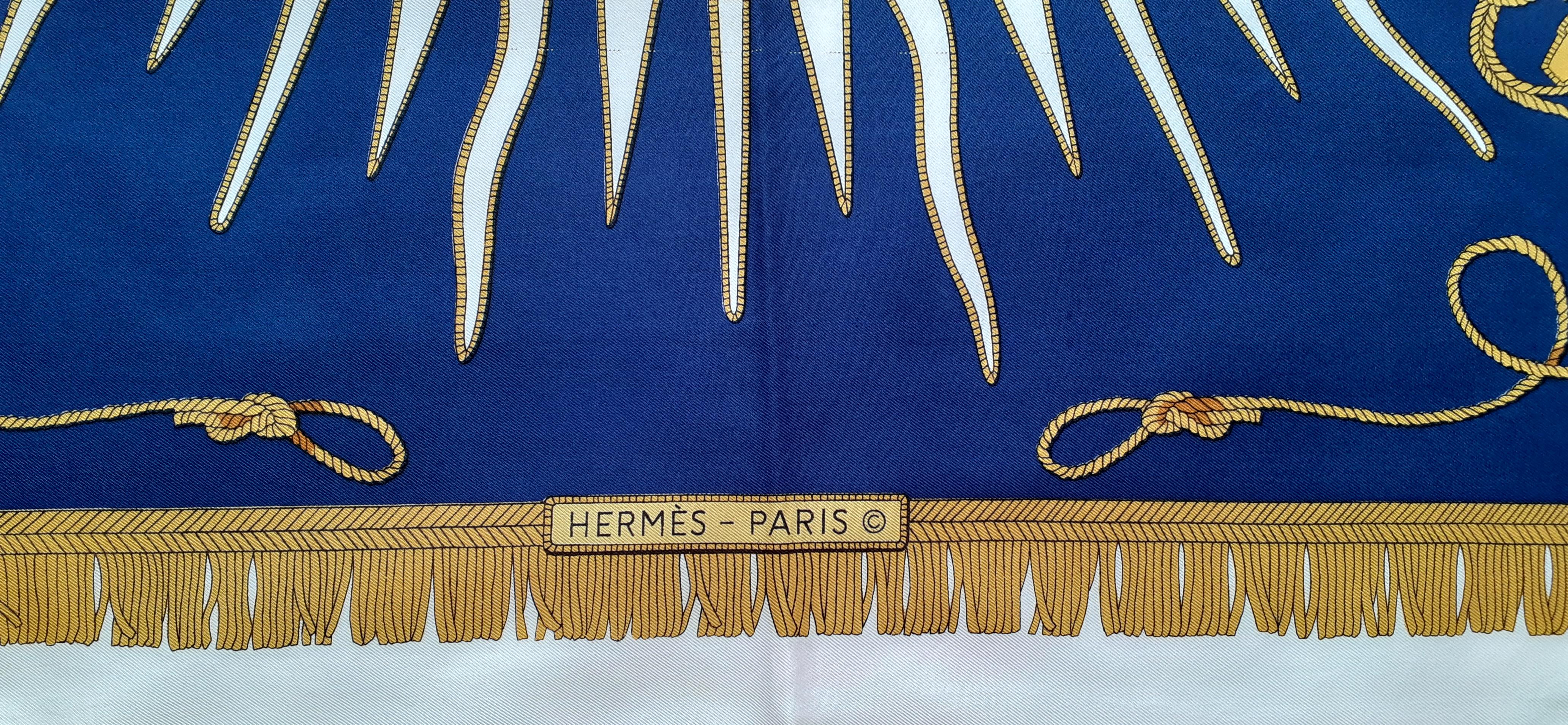 Exceptional Hermès Vintage Silk Scarf L'Indomptable Submarine 90 cm For Sale 1