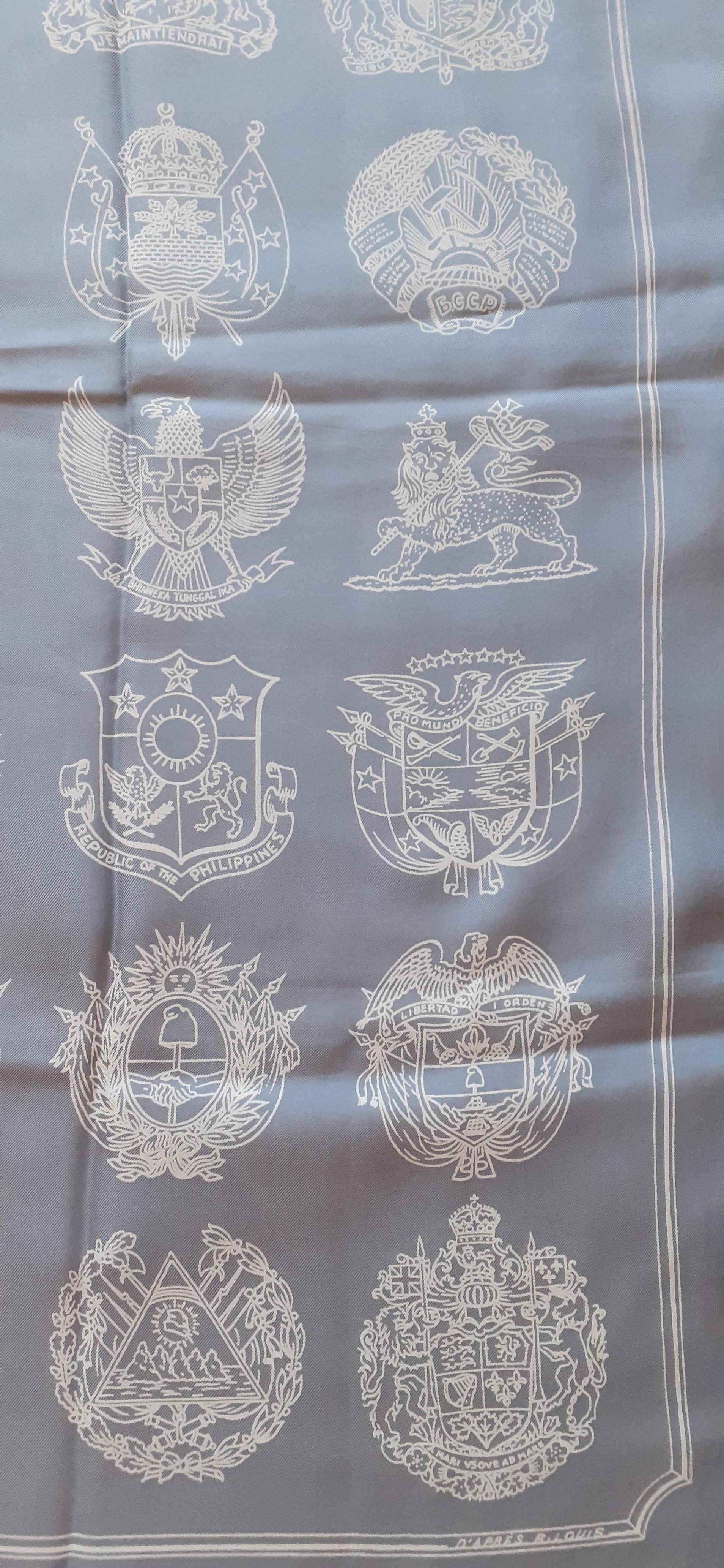 Exceptional Hermès Vintage Silk Scarf O.N.U ONU Hugo Grygkar 1951 3