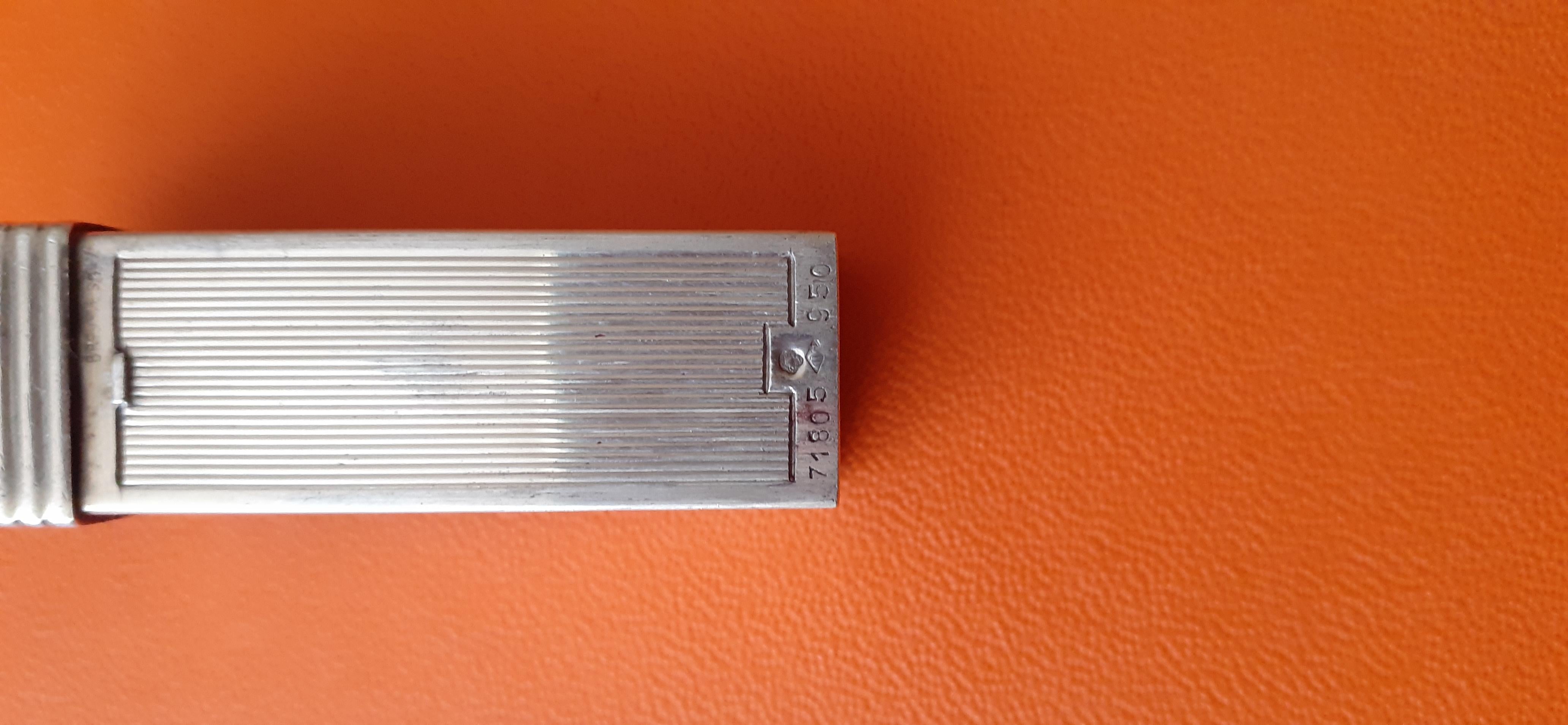 Eccezionale porta rossetti d'argento vintage di Hermès e la sua custodia in vendita 5