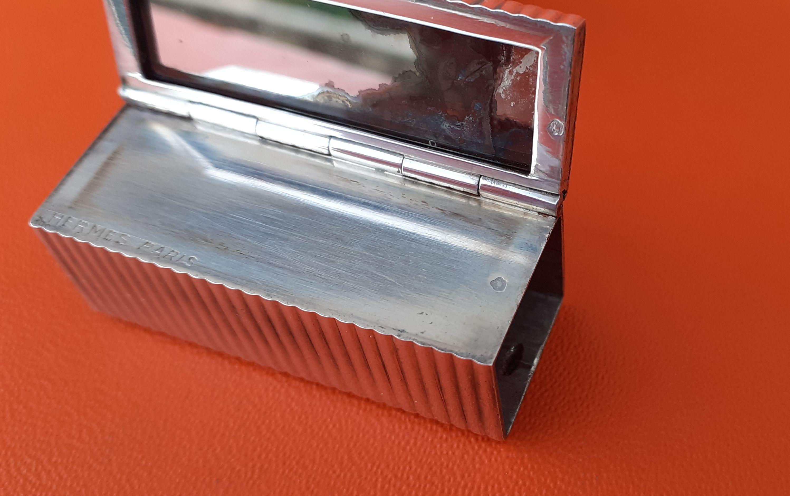 Exceptional Hermès Vintage Silver Lipstick Holder and its Case  For Sale 2