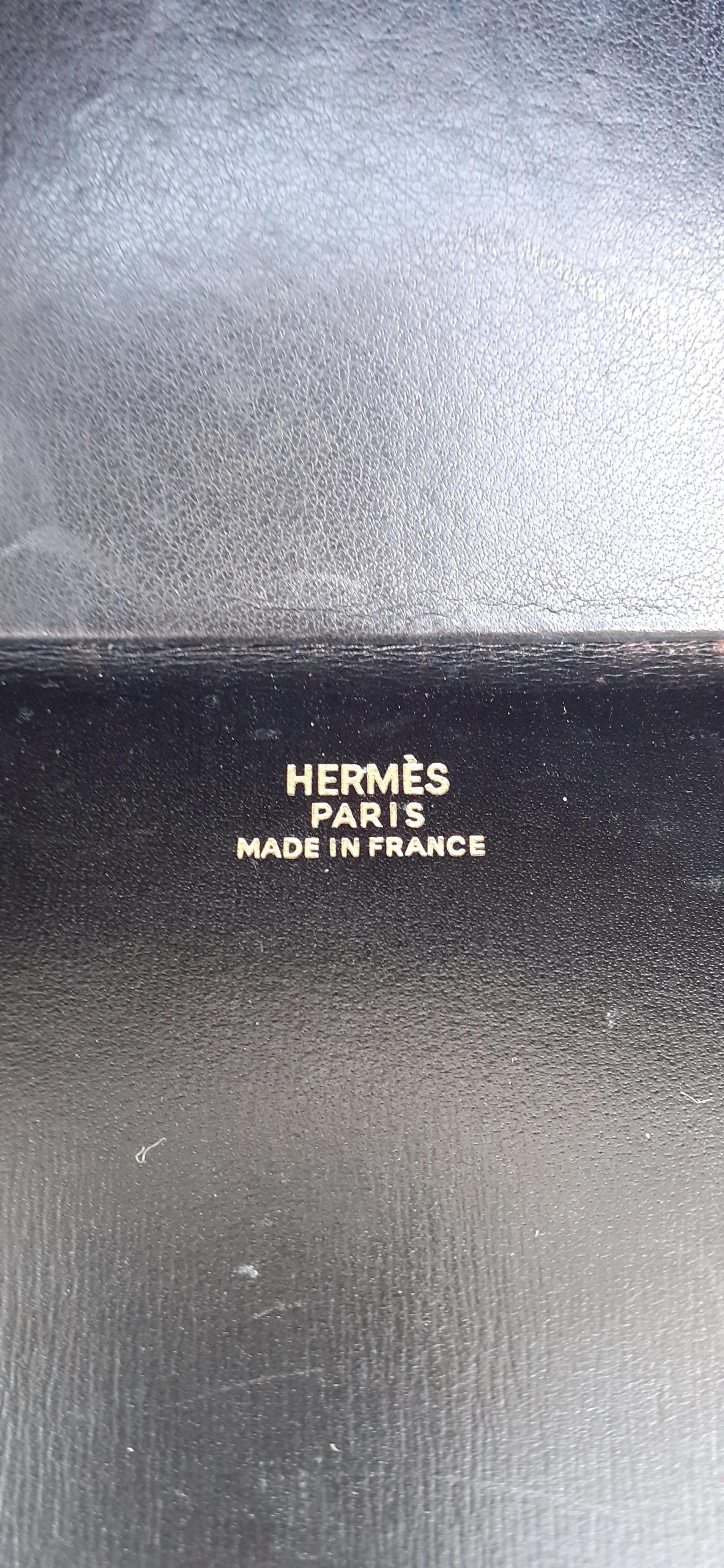 Exceptional Hermès Vintage Tee Time Bag Minaudiere Black Box Leather Ghw RARE 10
