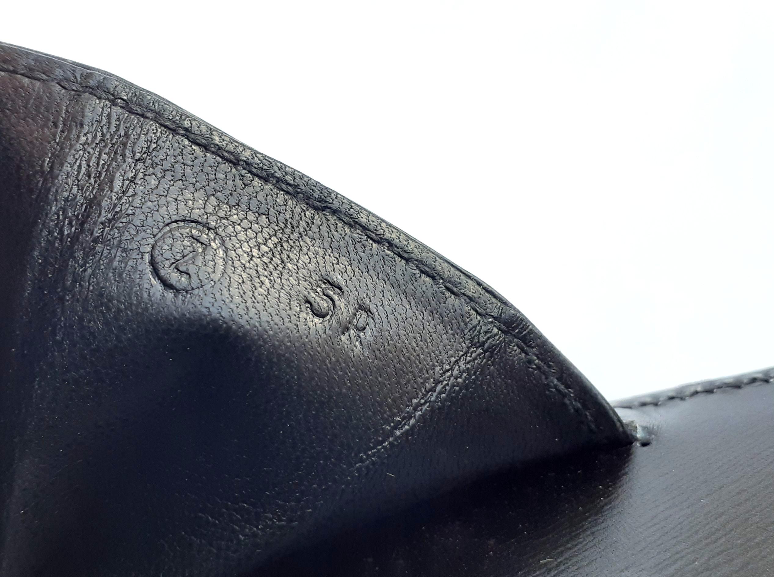 Außergewöhnliche Hermès Vintage Tee Time Bag Minaudiere Schwarz Box Leder Ghw RARE 13