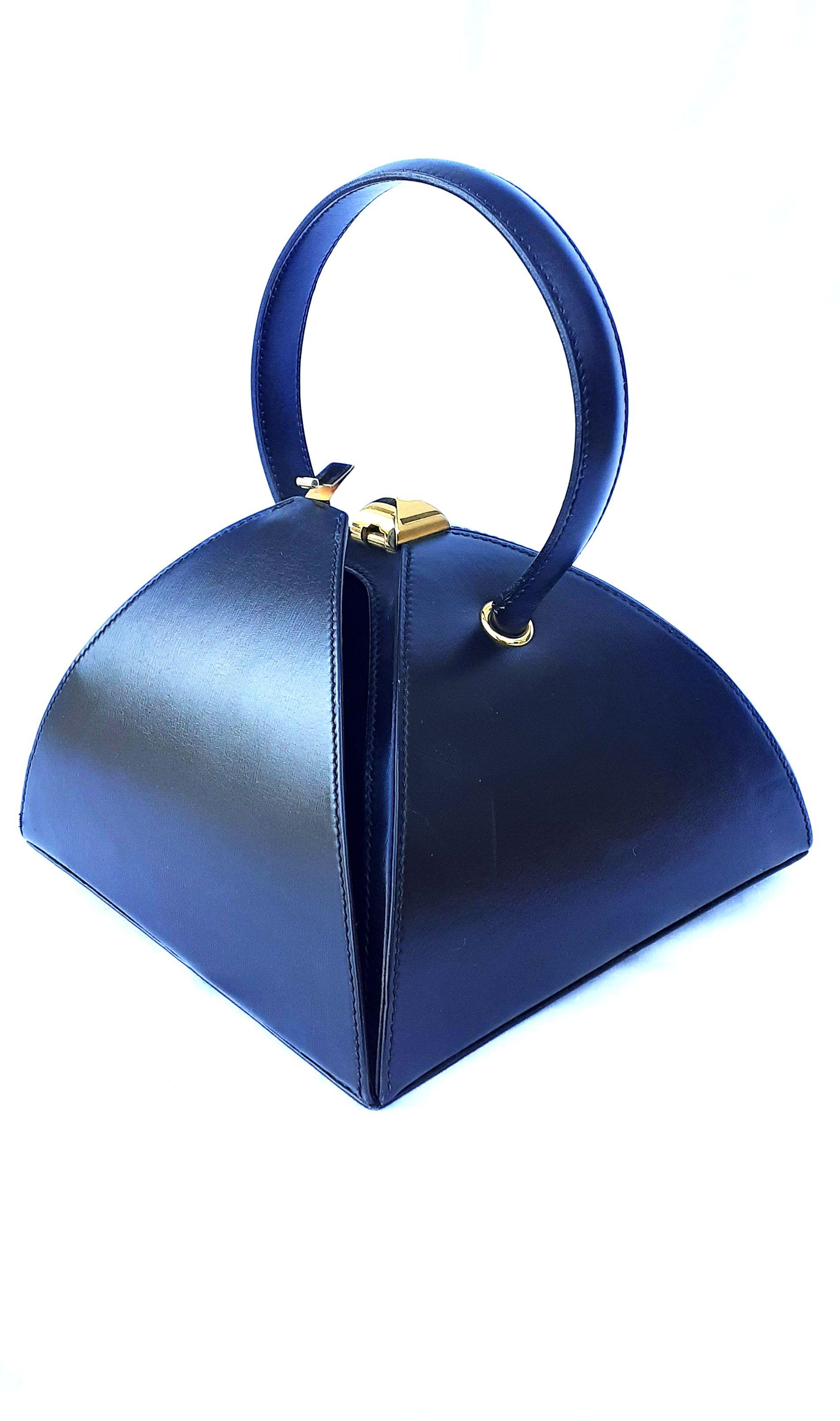Exceptional Hermès Vintage Tee Time Bag Minaudiere Black Box Leather Ghw RARE 12