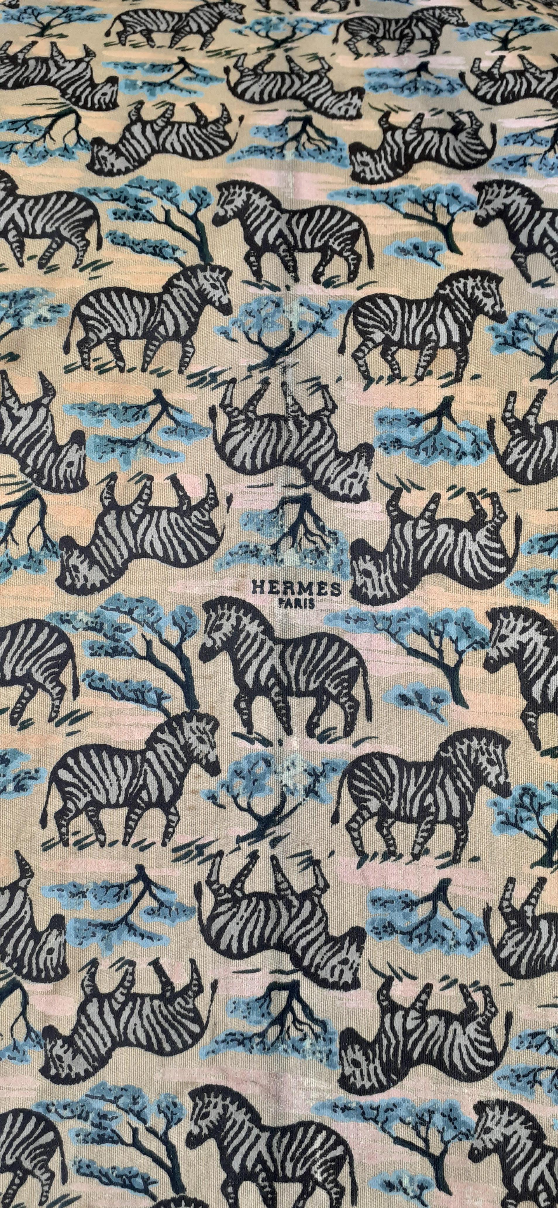 Außergewöhnliche Hermès Vintage Umbrella Zebras Druck 1988 Exotische Jahr RARE im Angebot 2