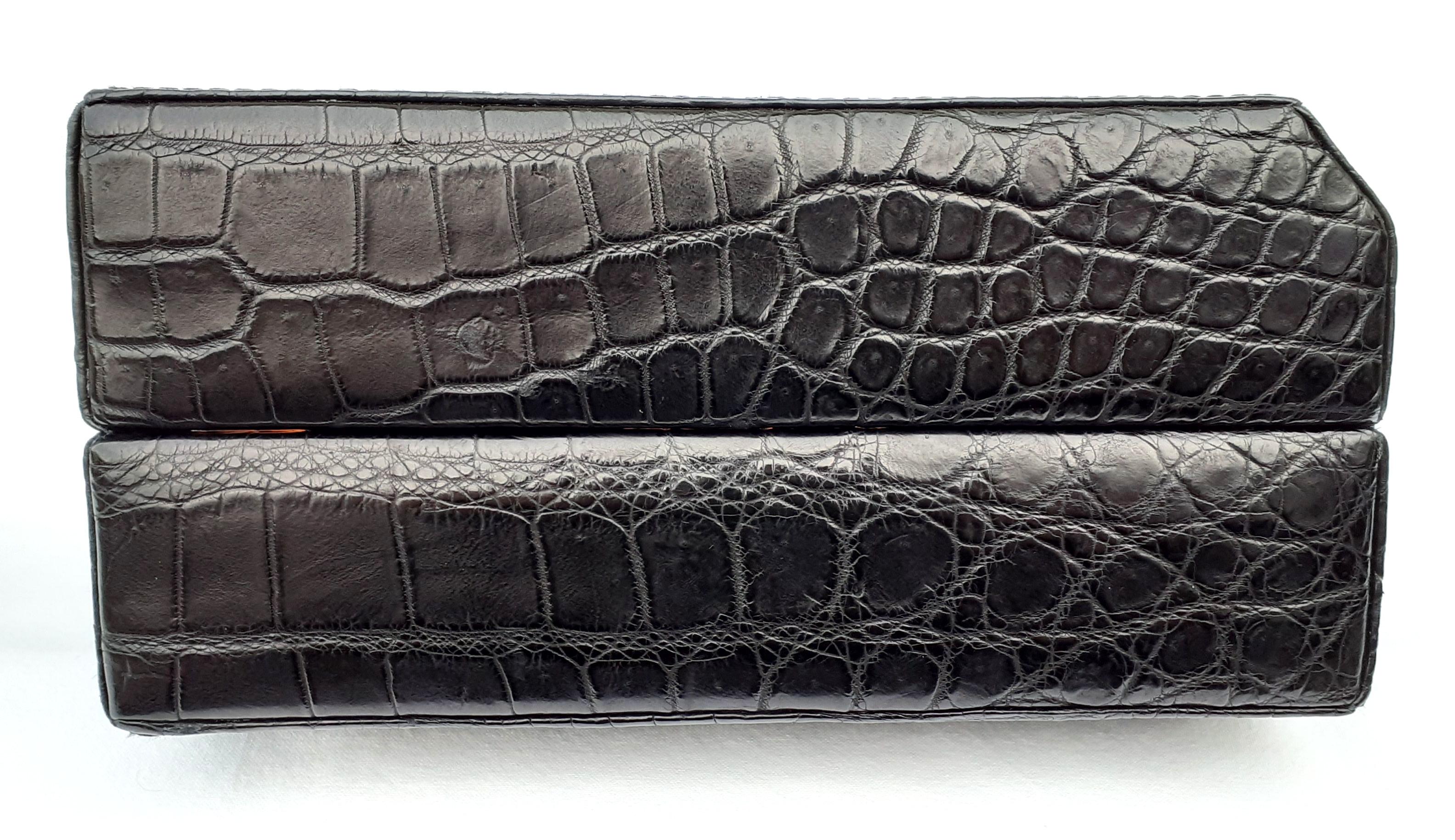 Excepcional Caja para Relojes Hermès de Cocodrilo 12 Cajas Rara 9