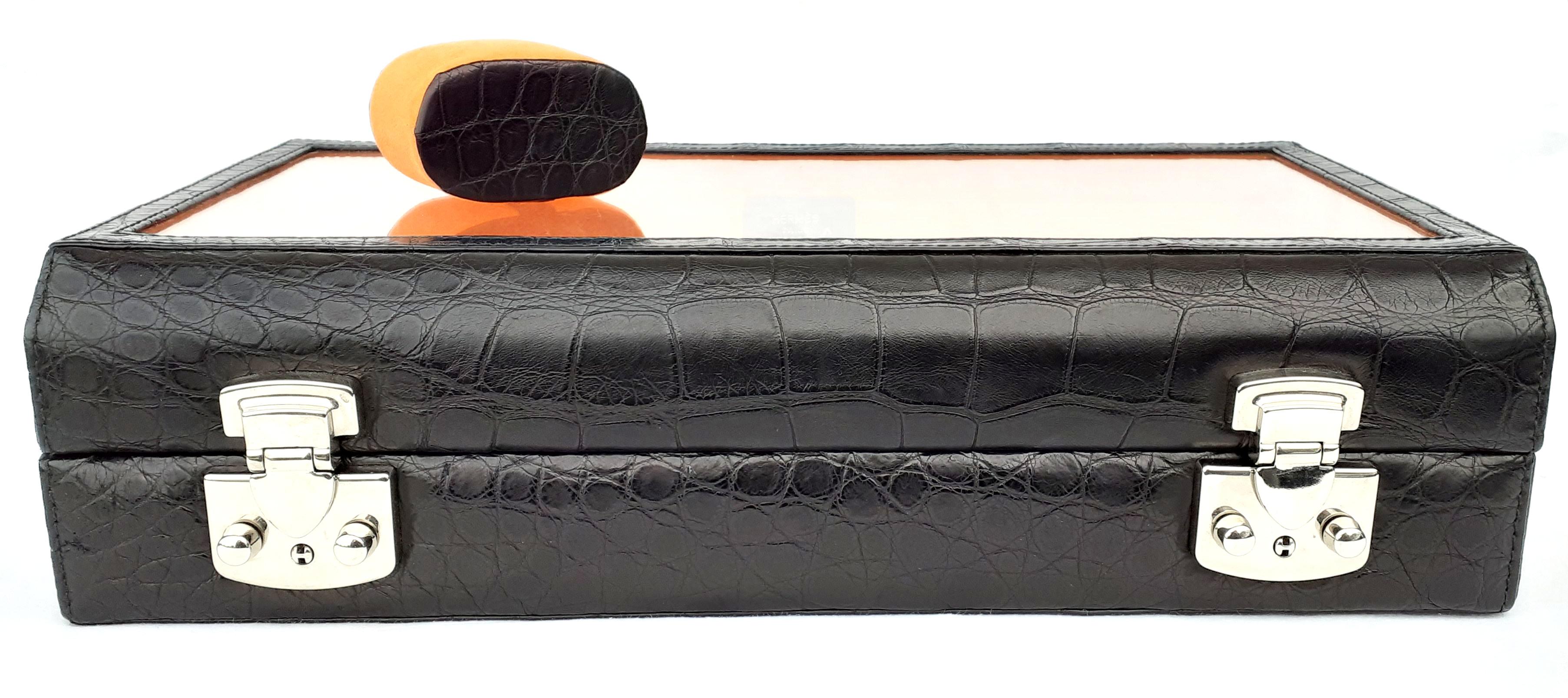 Excepcional Caja para Relojes Hermès de Cocodrilo 12 Cajas Rara 3