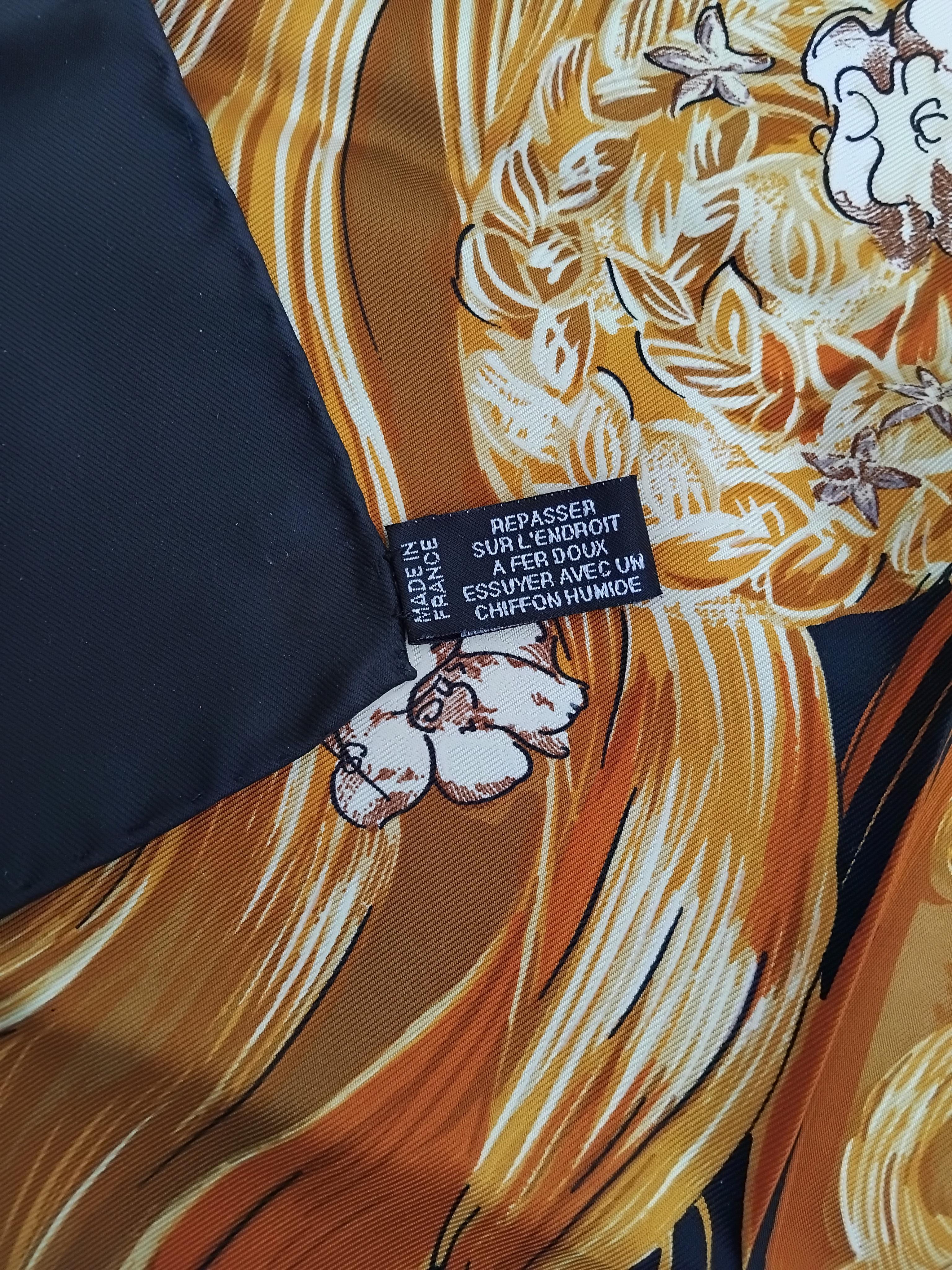 Exceptional Hermès Waterproof Silk Scarf EVA Dumas 90 cm RARE For Sale 6